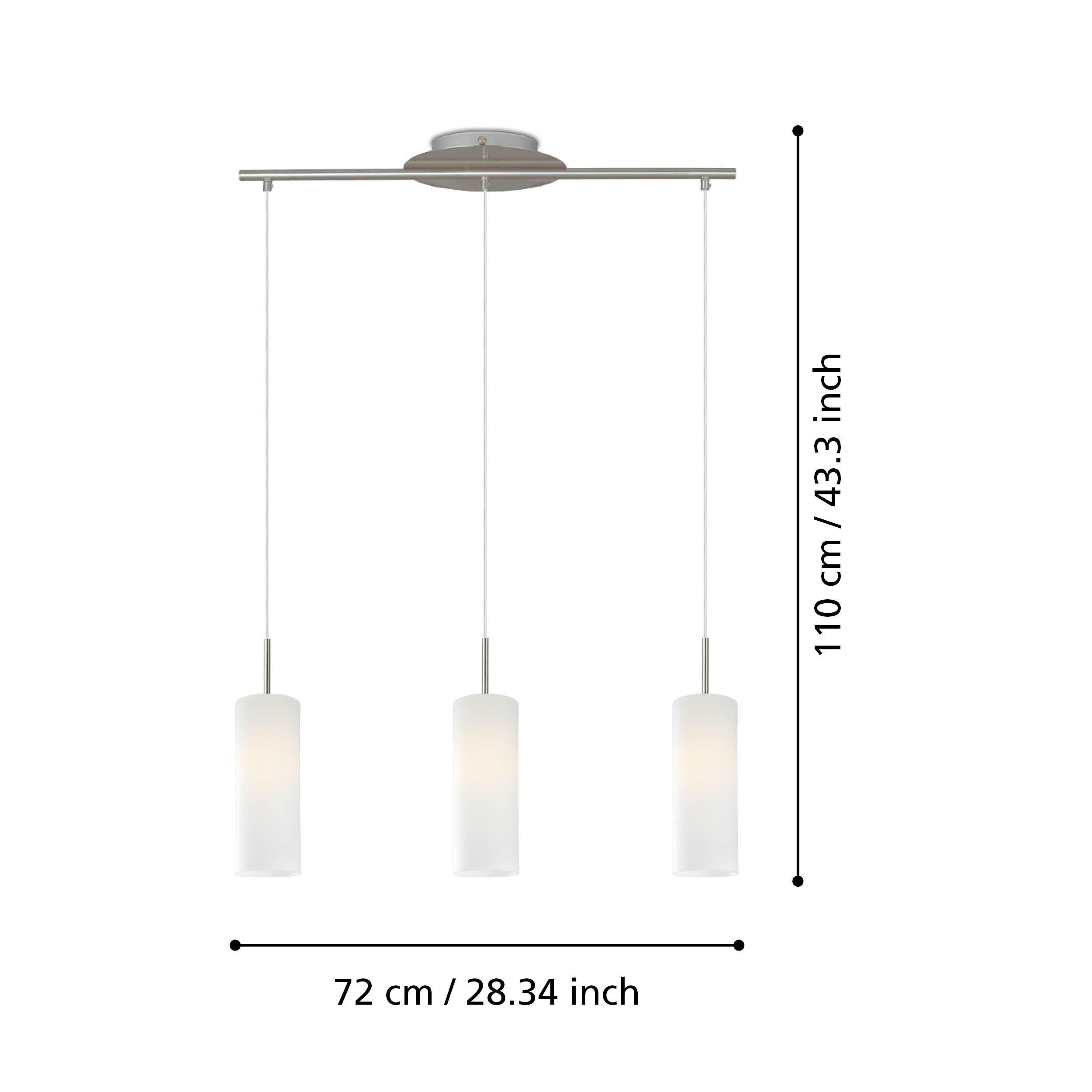 Suspension métal argenté TROY 3 E27 3X40W