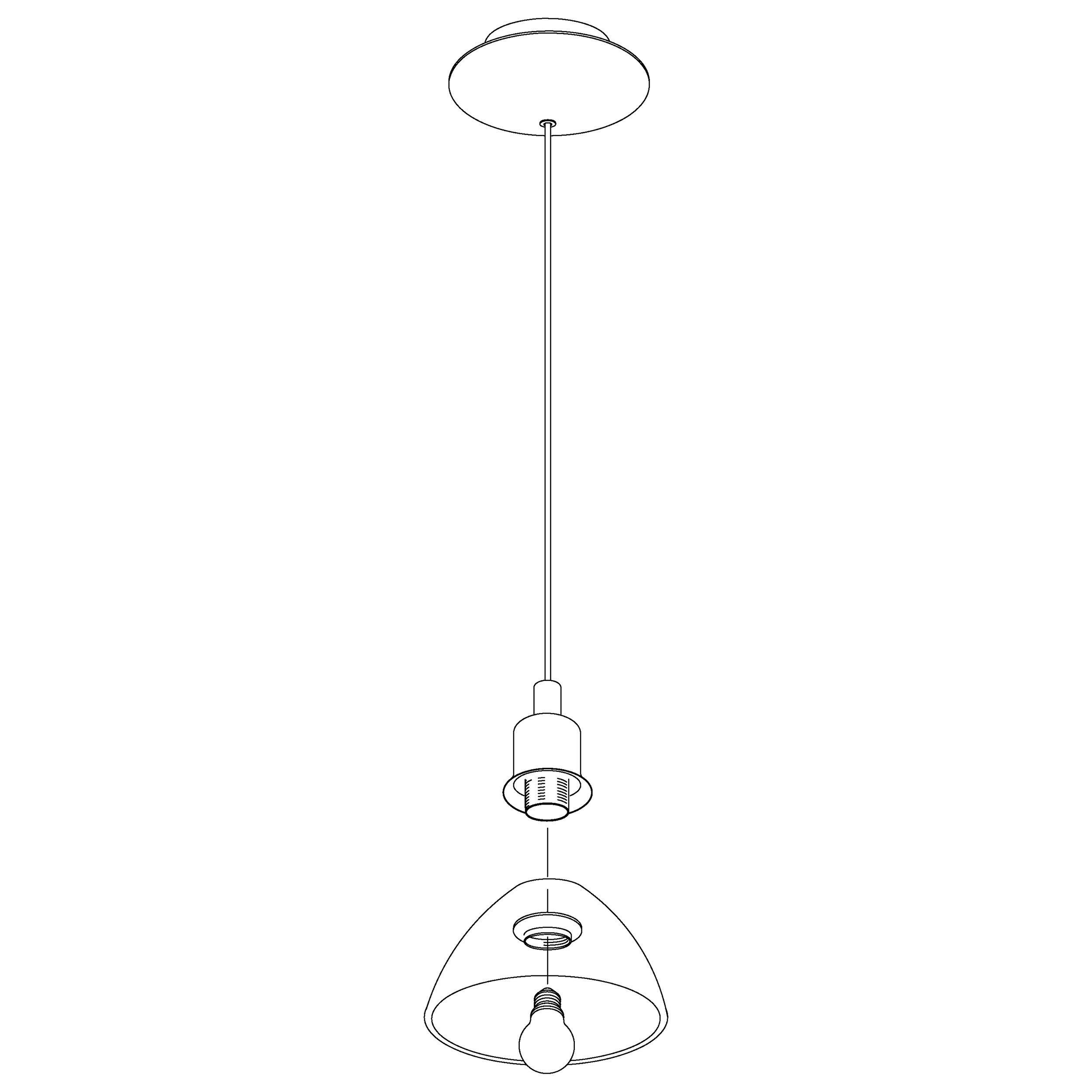 Suspension verre nickel BRENDA E27 1X60W