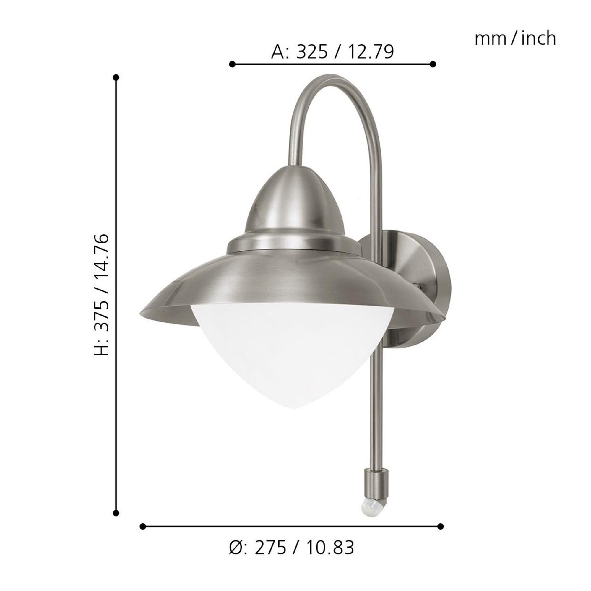 Applique extérieure métal argenté SIDNEY E27 1X60W