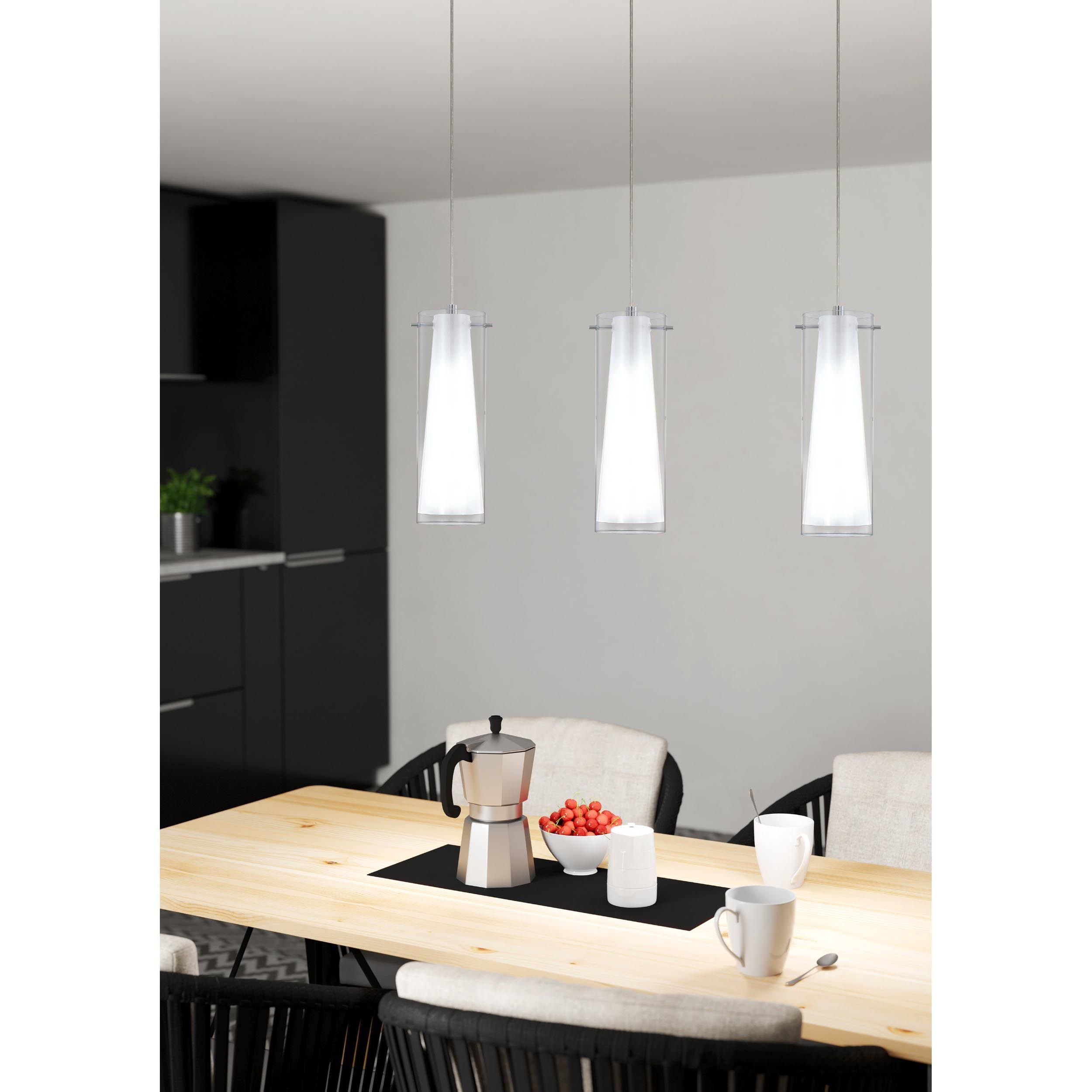 Suspension verre blanc PINTO E27 3X40W