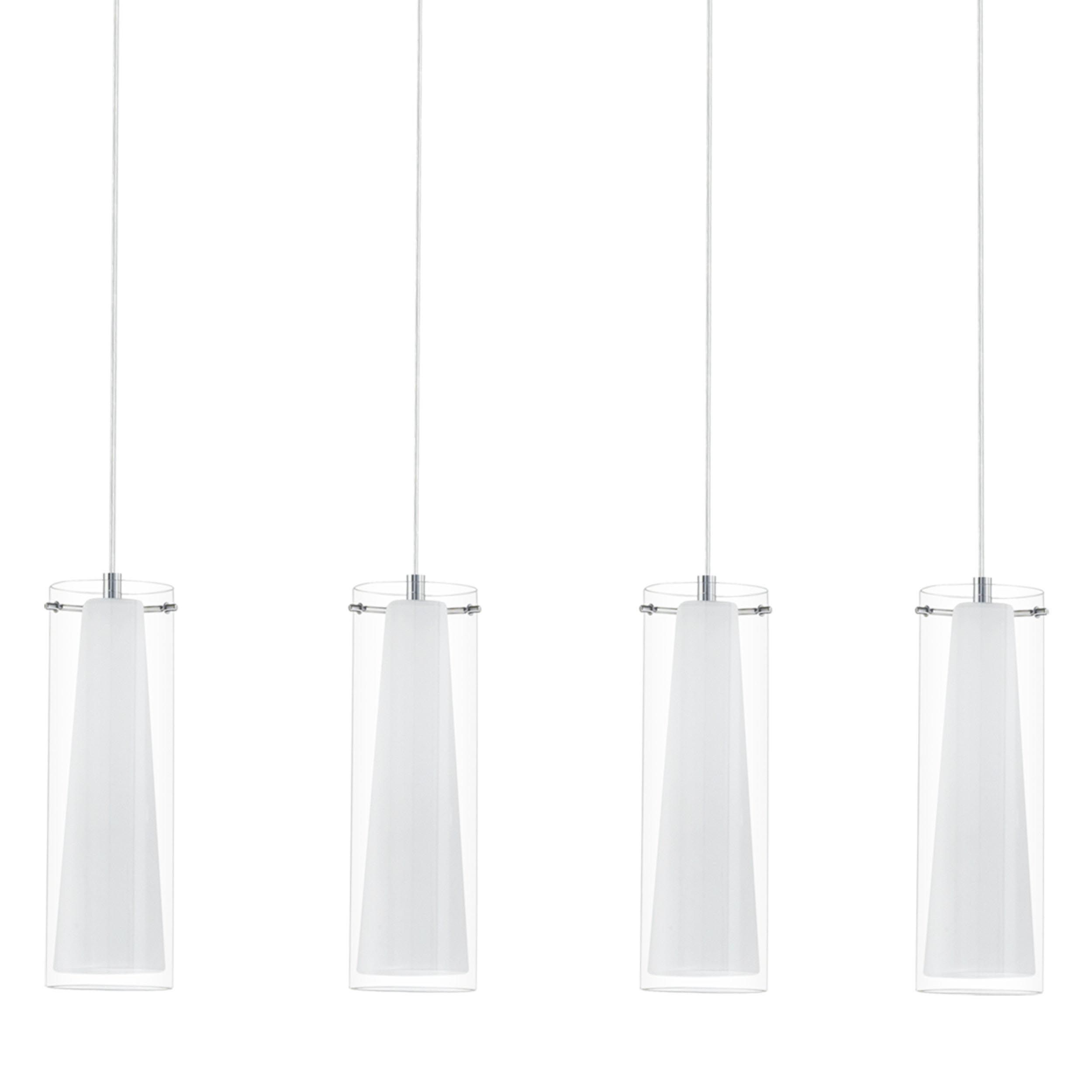 Suspension verre blanc PINTO E27 4X40W