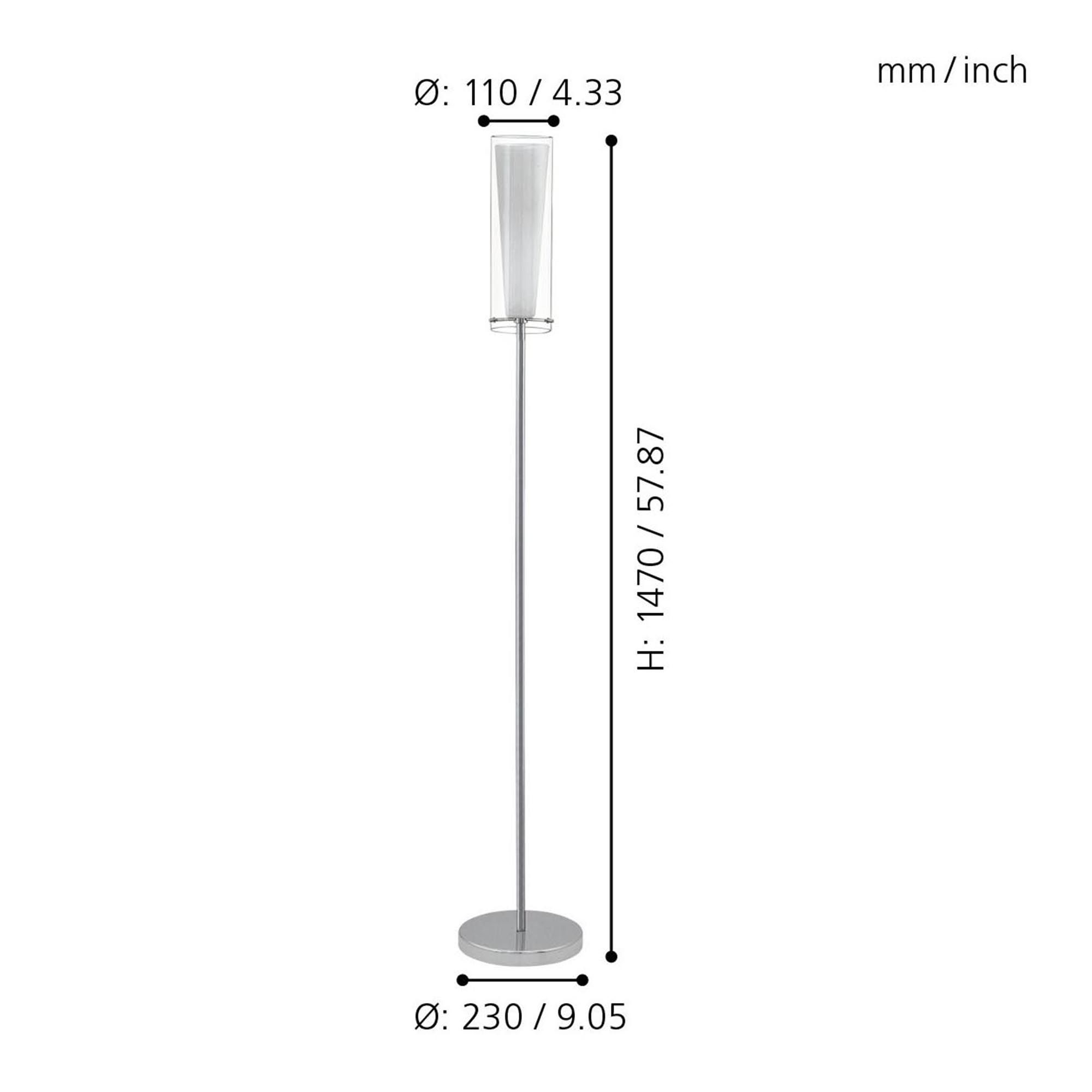 Lampadaire verre blanc PINTO E27 1X40W