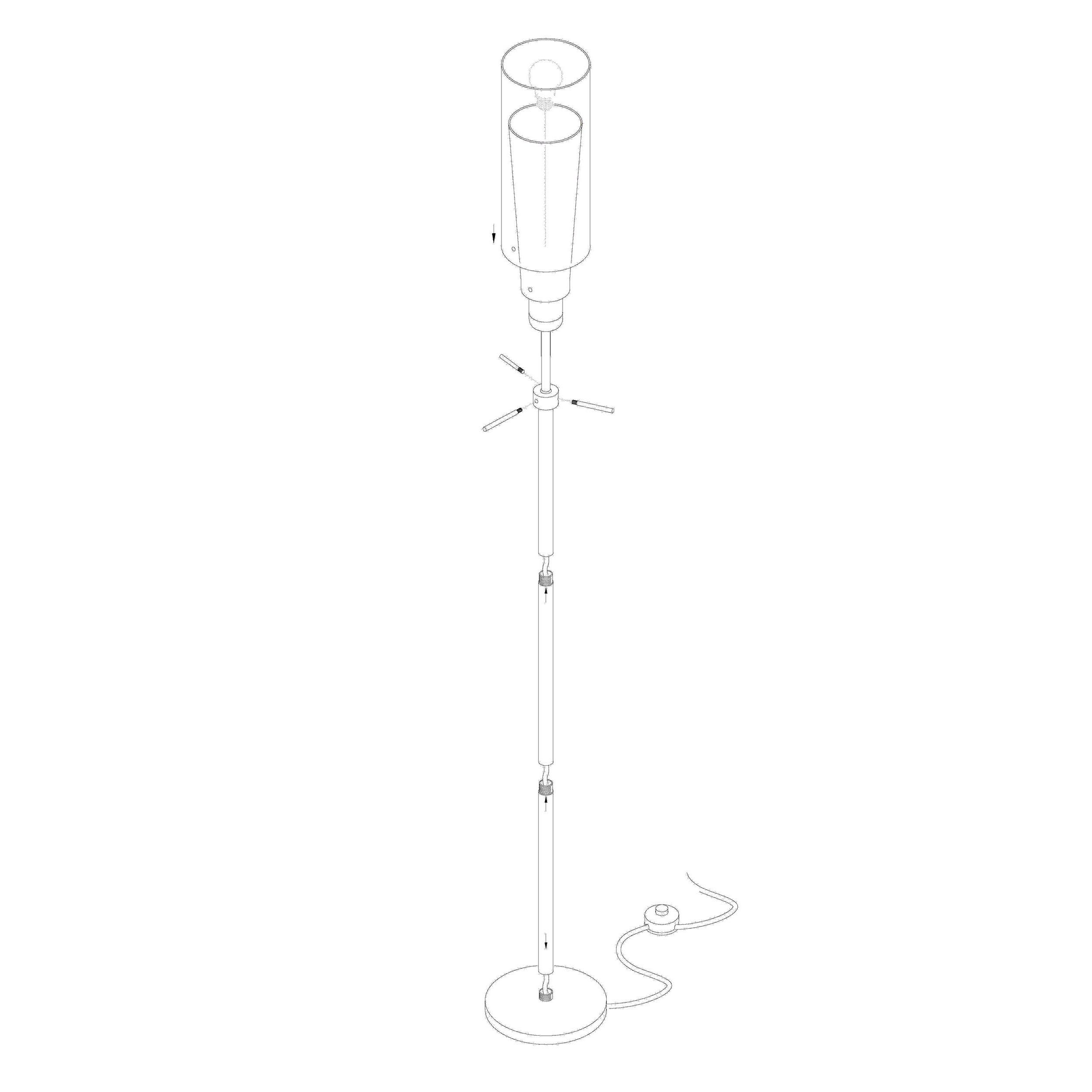 Lampadaire verre blanc PINTO E27 1X40W