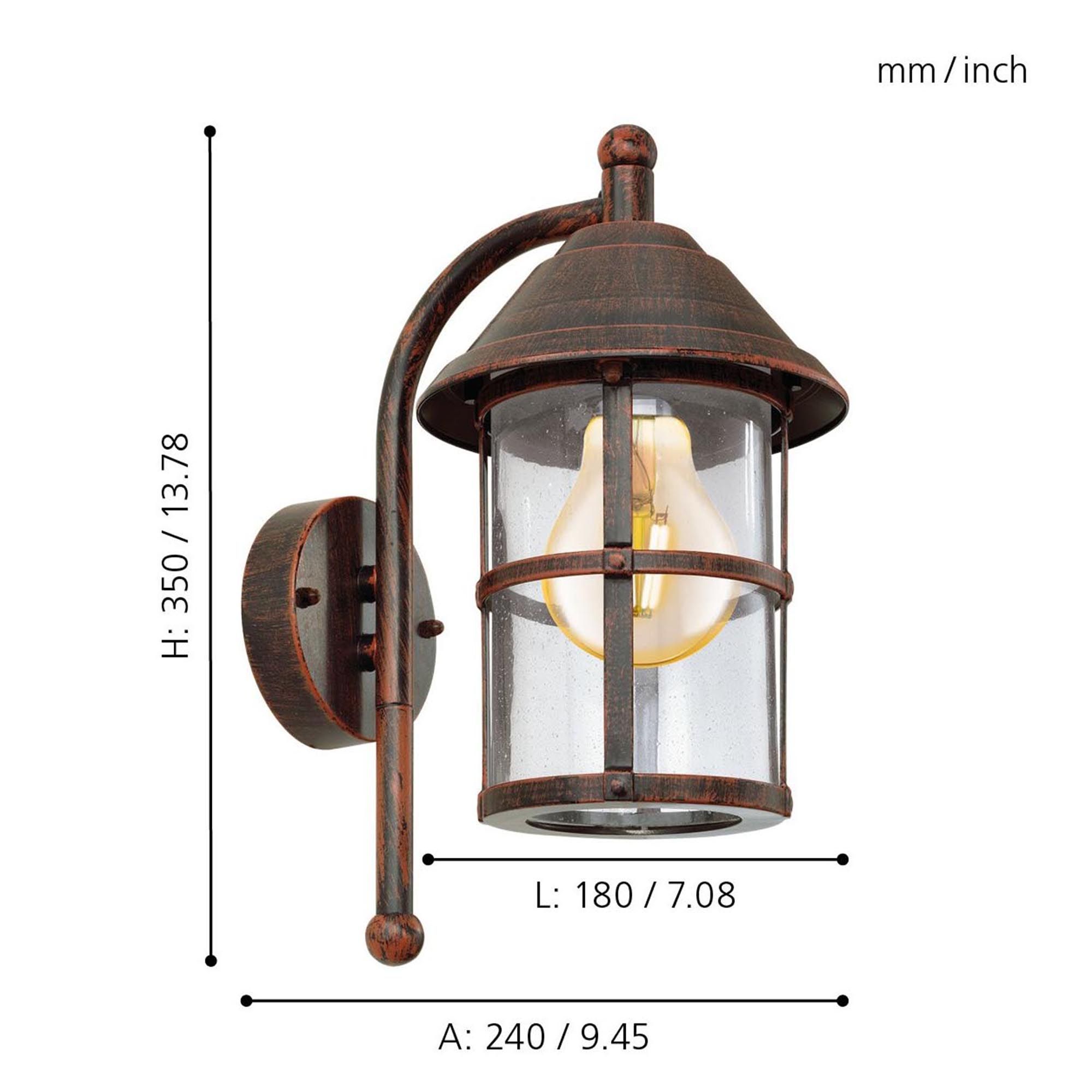 Applique extérieure métal marron SAN TELMO E27 1X60W