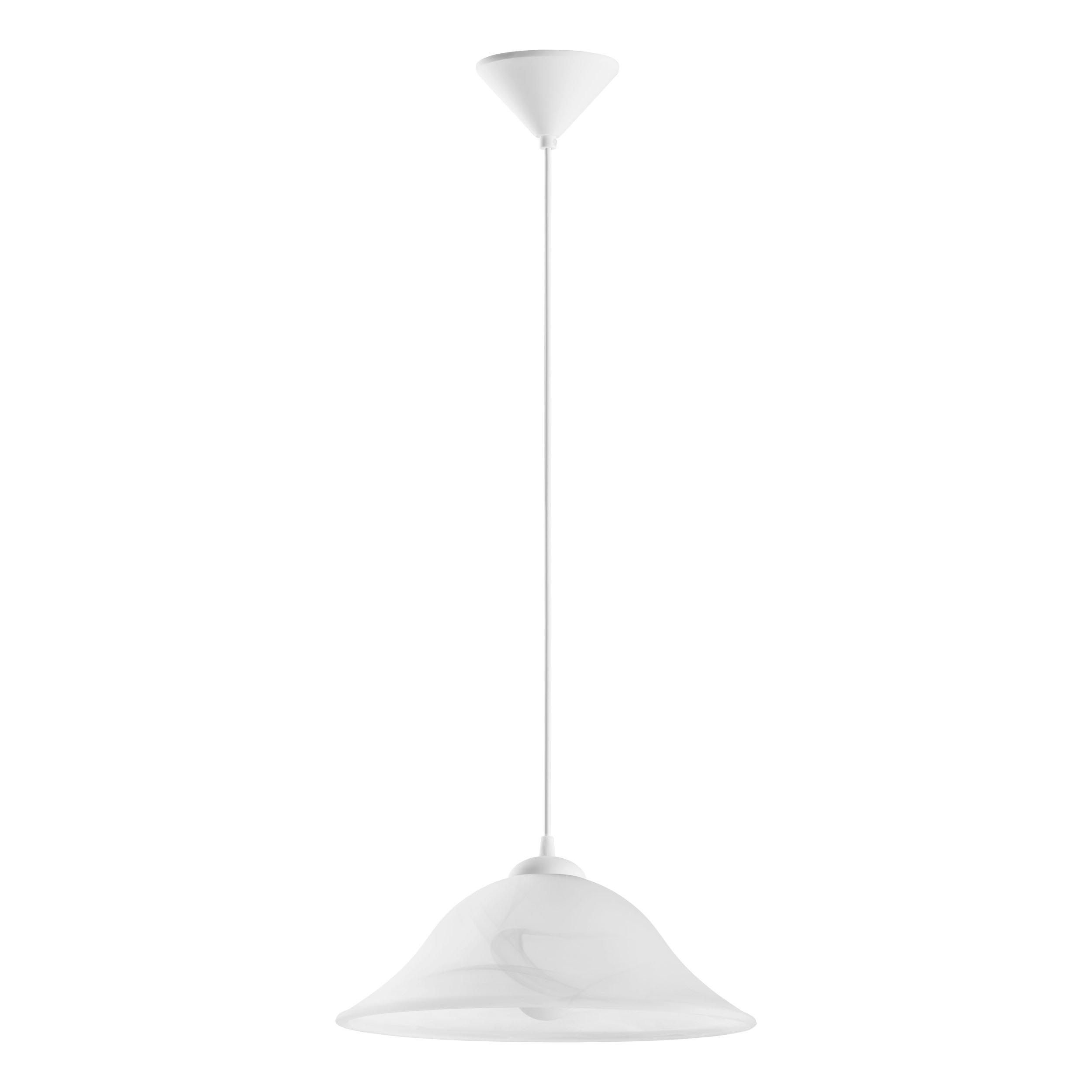 Suspension en verre albatre et pvc blanc ALBANY E27 1X60W