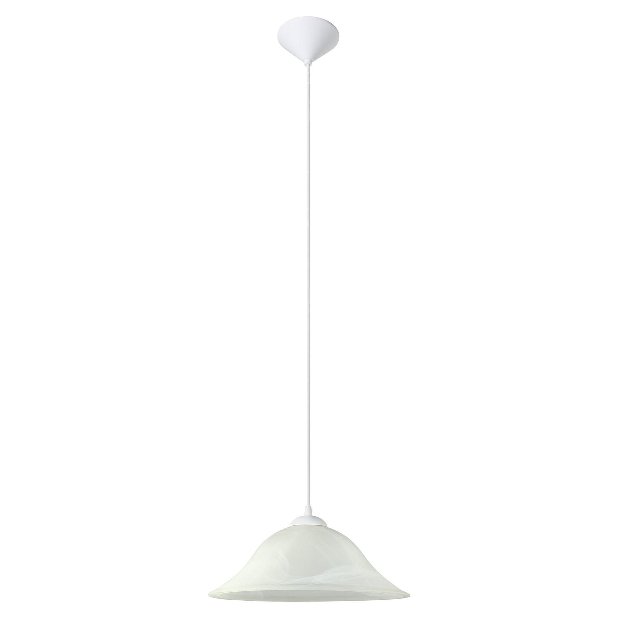 Suspension en verre albatre et pvc blanc ALBANY E27 1X60W