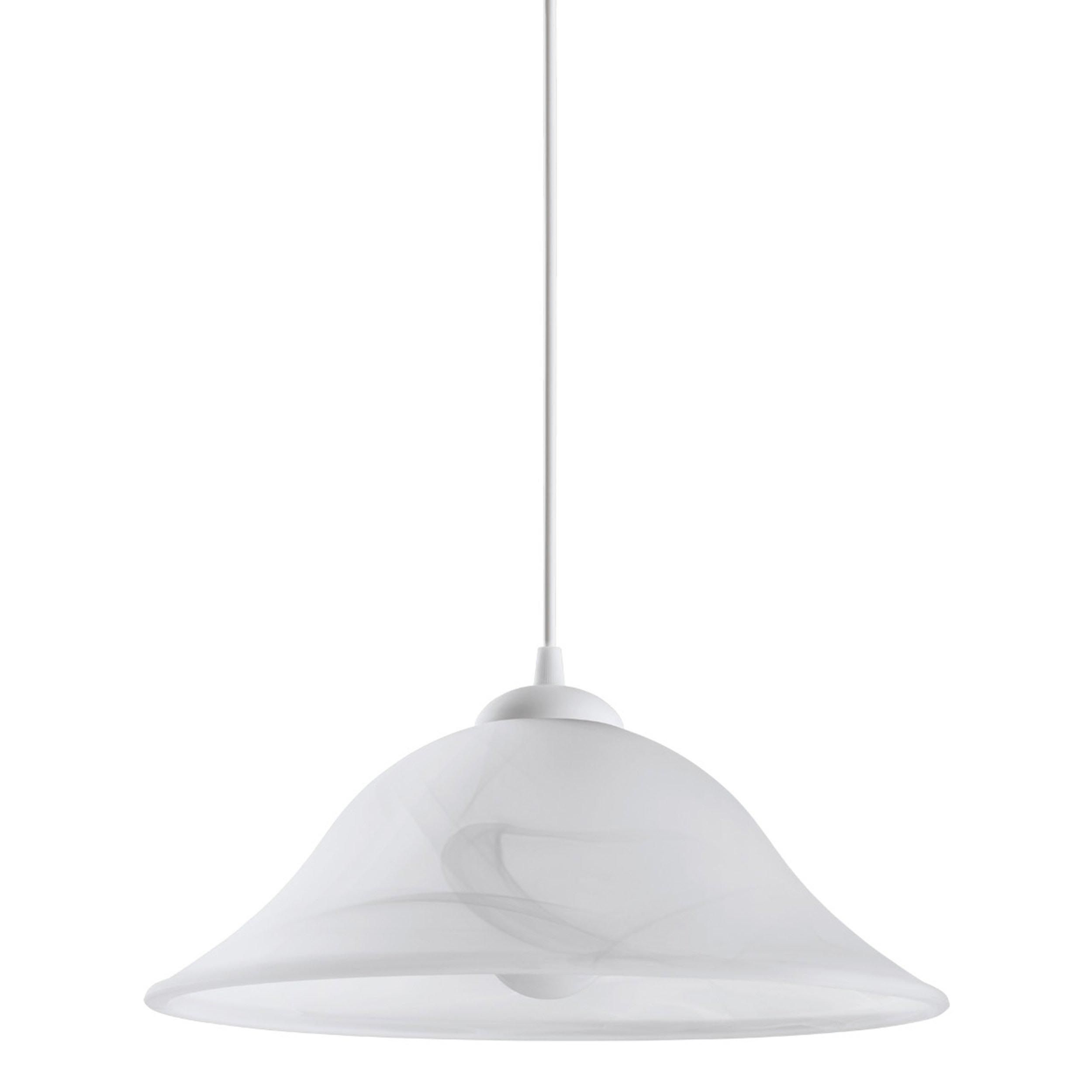 Suspension en verre albatre et pvc blanc ALBANY E27 1X60W