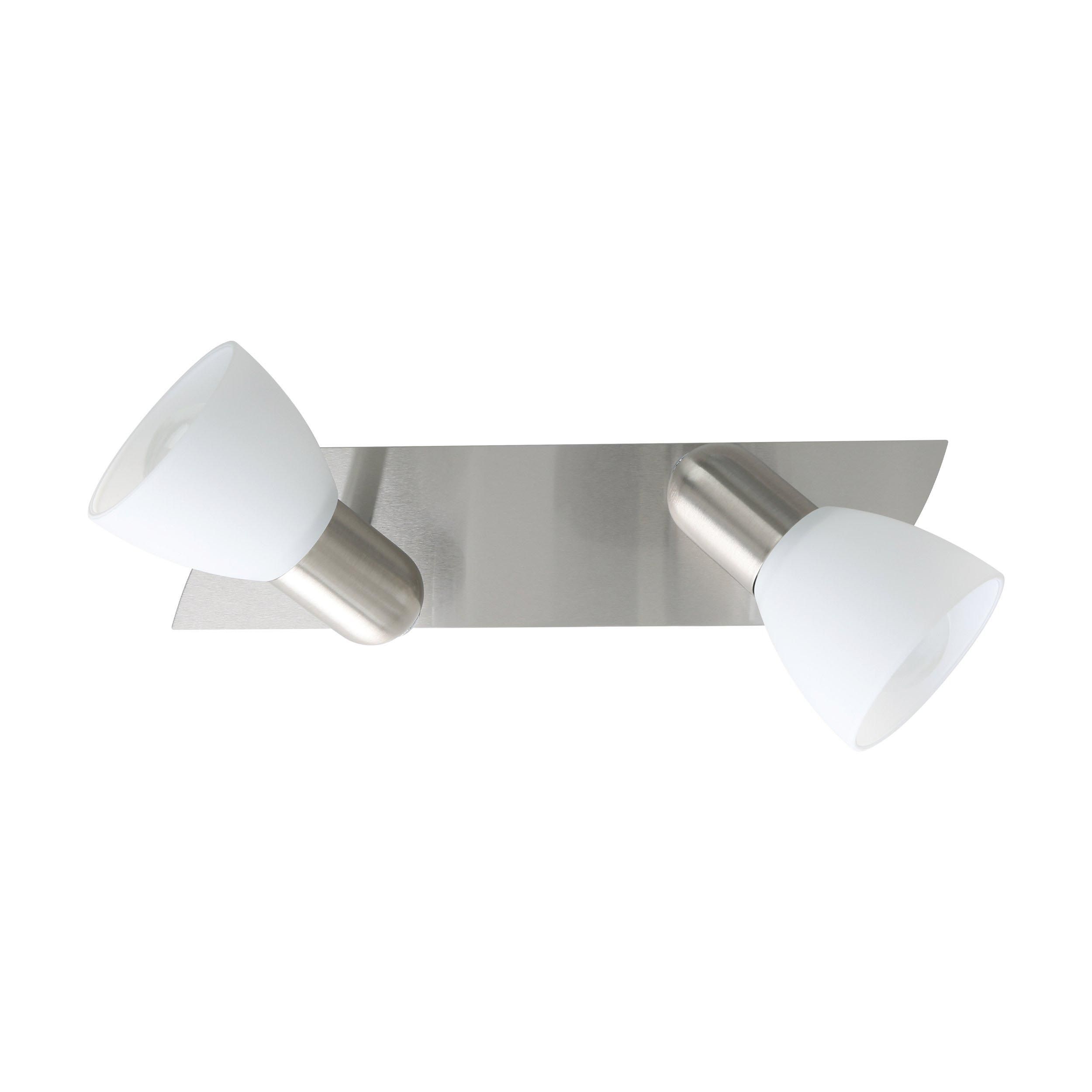 Spot de plafond réglette/plaf métal nickel ENEA E14 2X40W