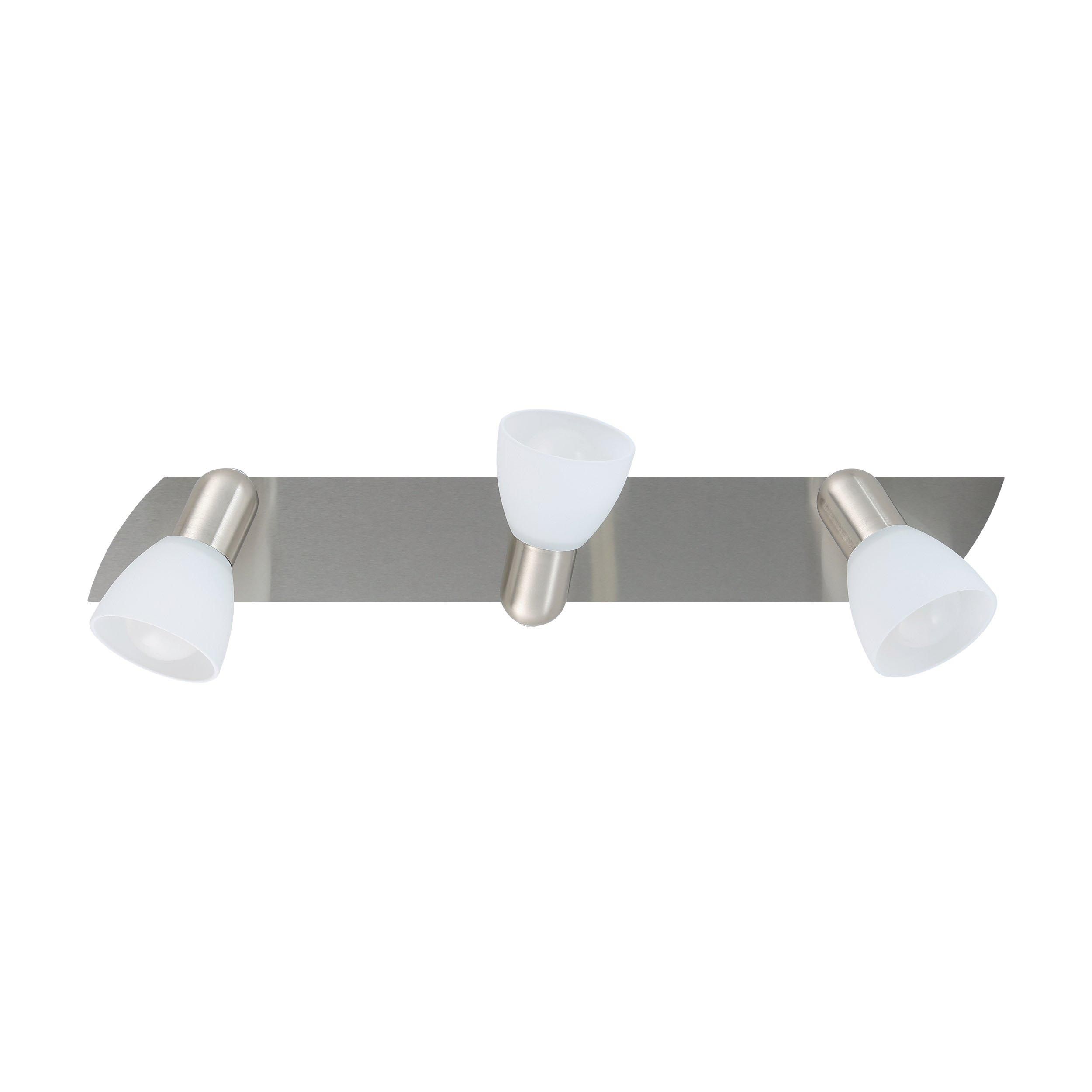 Spot de plafond réglette/plaf métal nickel ENEA Barre E14 3X40W