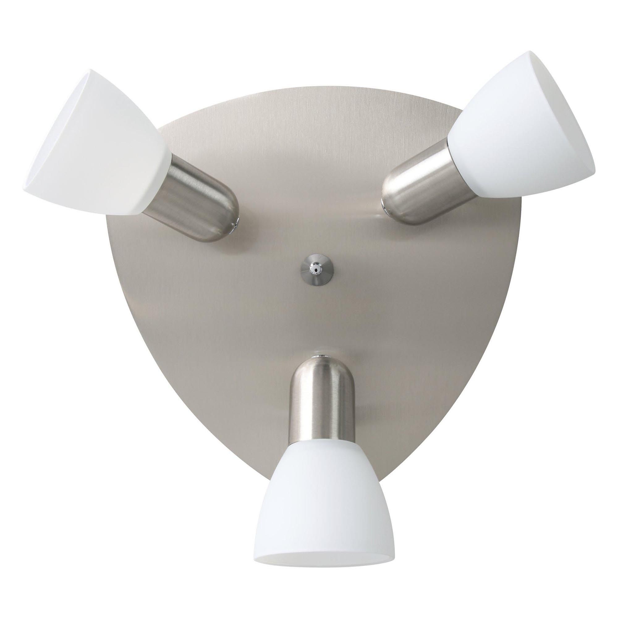 Spot de plafond réglette/plaf métal nickel ENEA Rond E14 3X40W