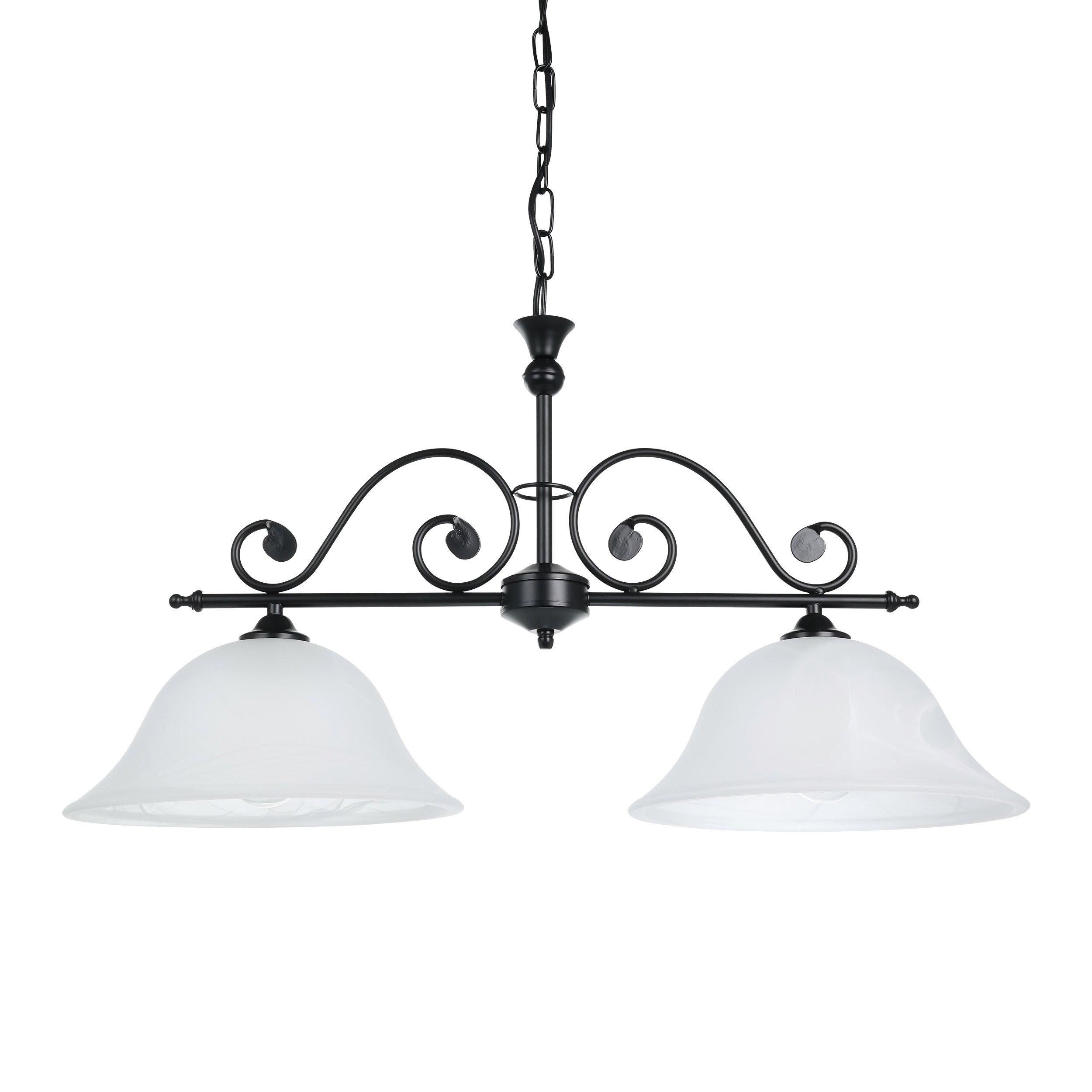 Suspension métal noir MURCIA E27 2X60W