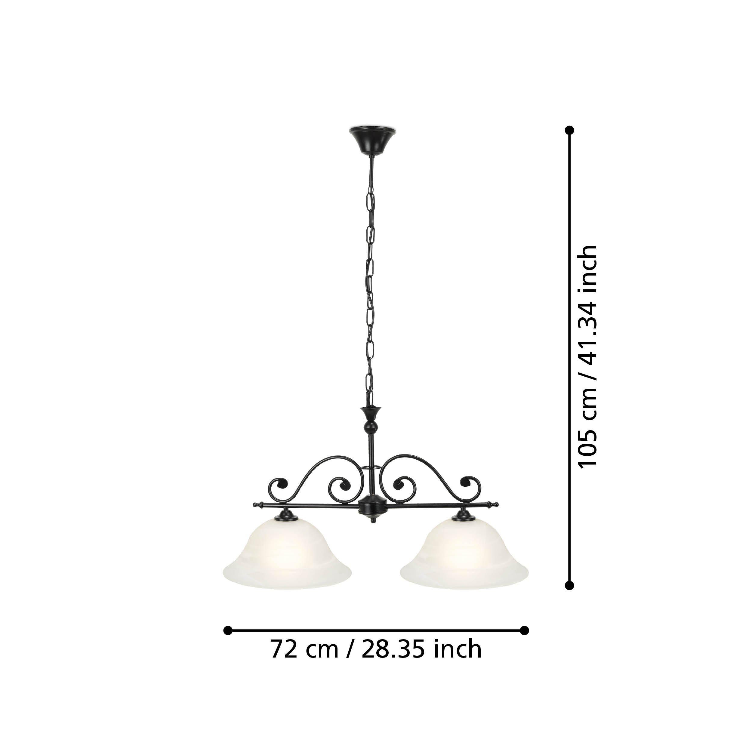 Suspension métal noir MURCIA E27 2X60W