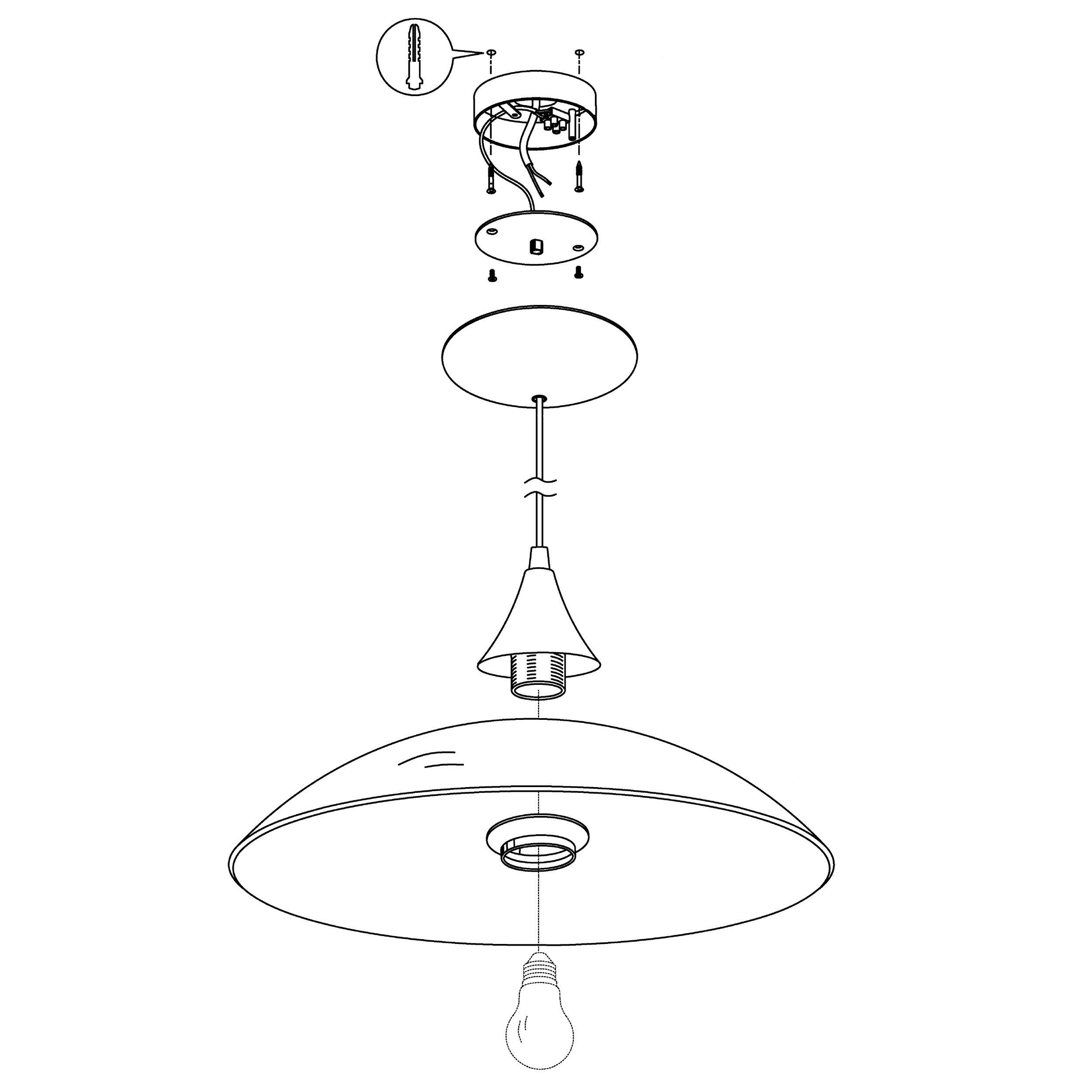 Suspension verre blanc LAZOLO E27 1X60W