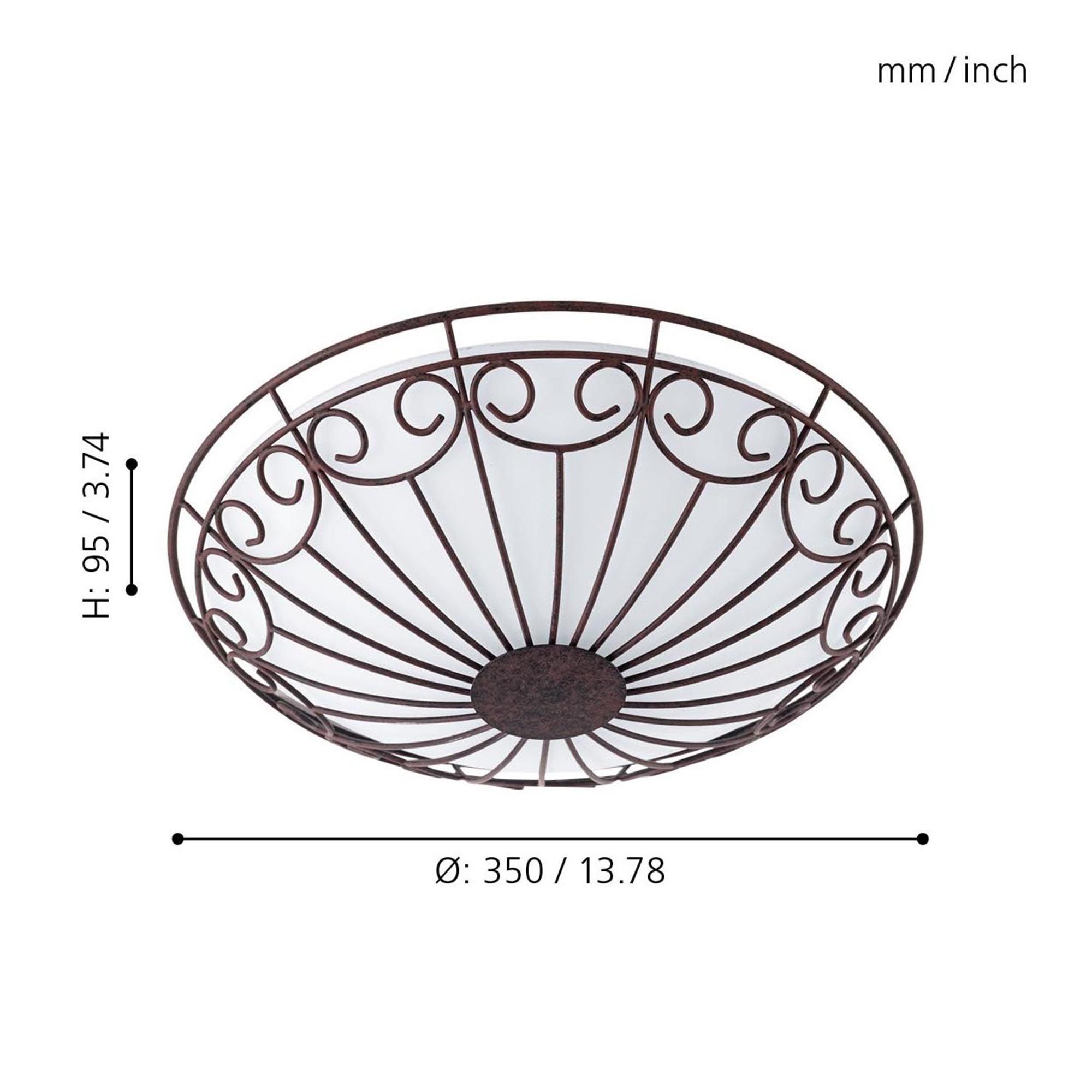 Plafonnier métal marron COLTI E27 2X25W