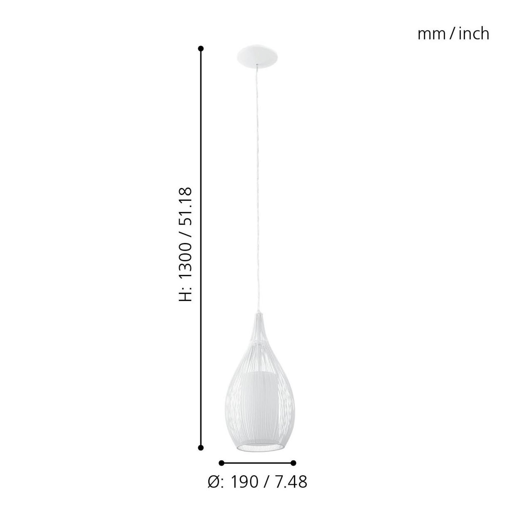 Suspension métal blanc RAZONI E27 1X60W