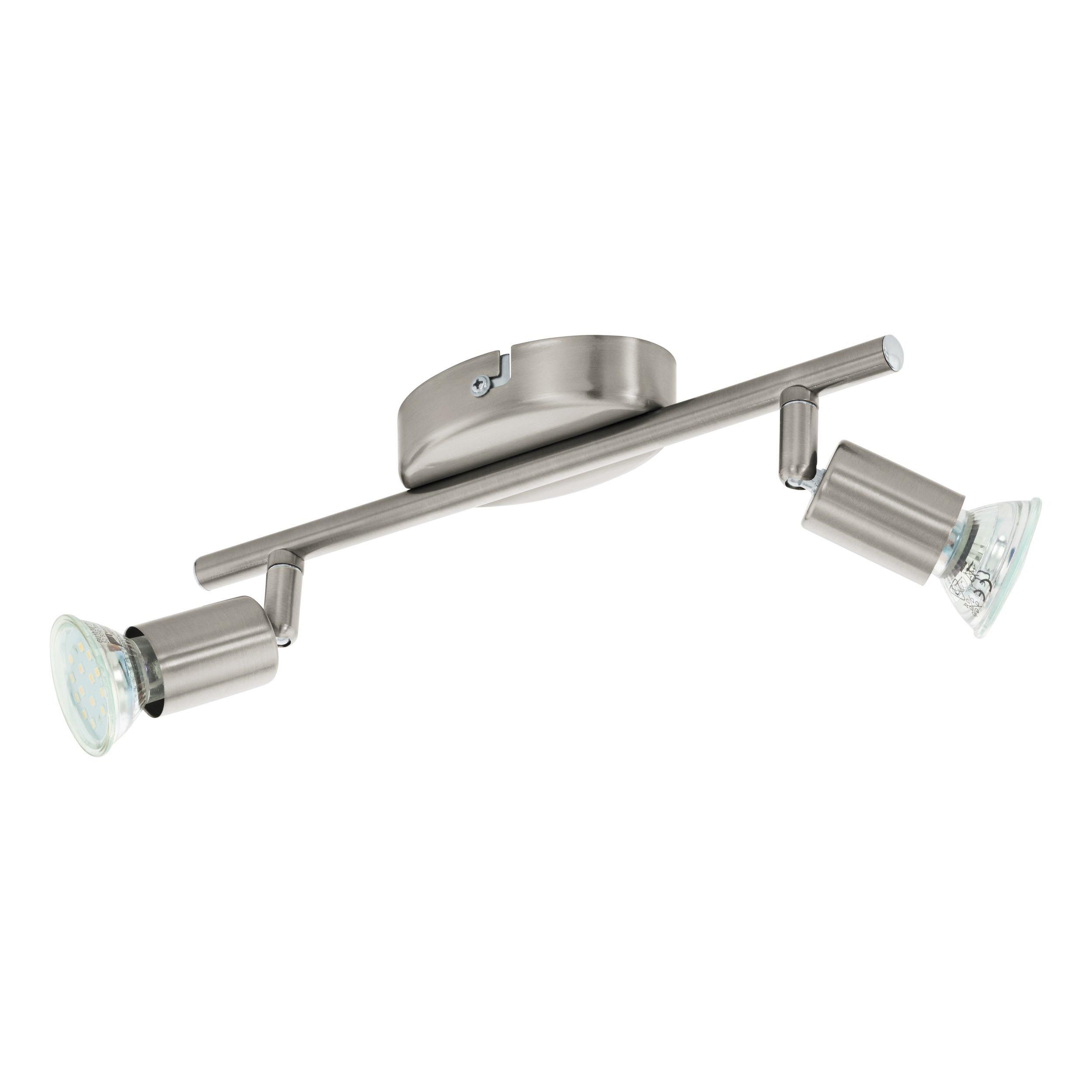 Spot de plafond réglette/plaf métal gris BUZZ-LED GU10 2X2,8W