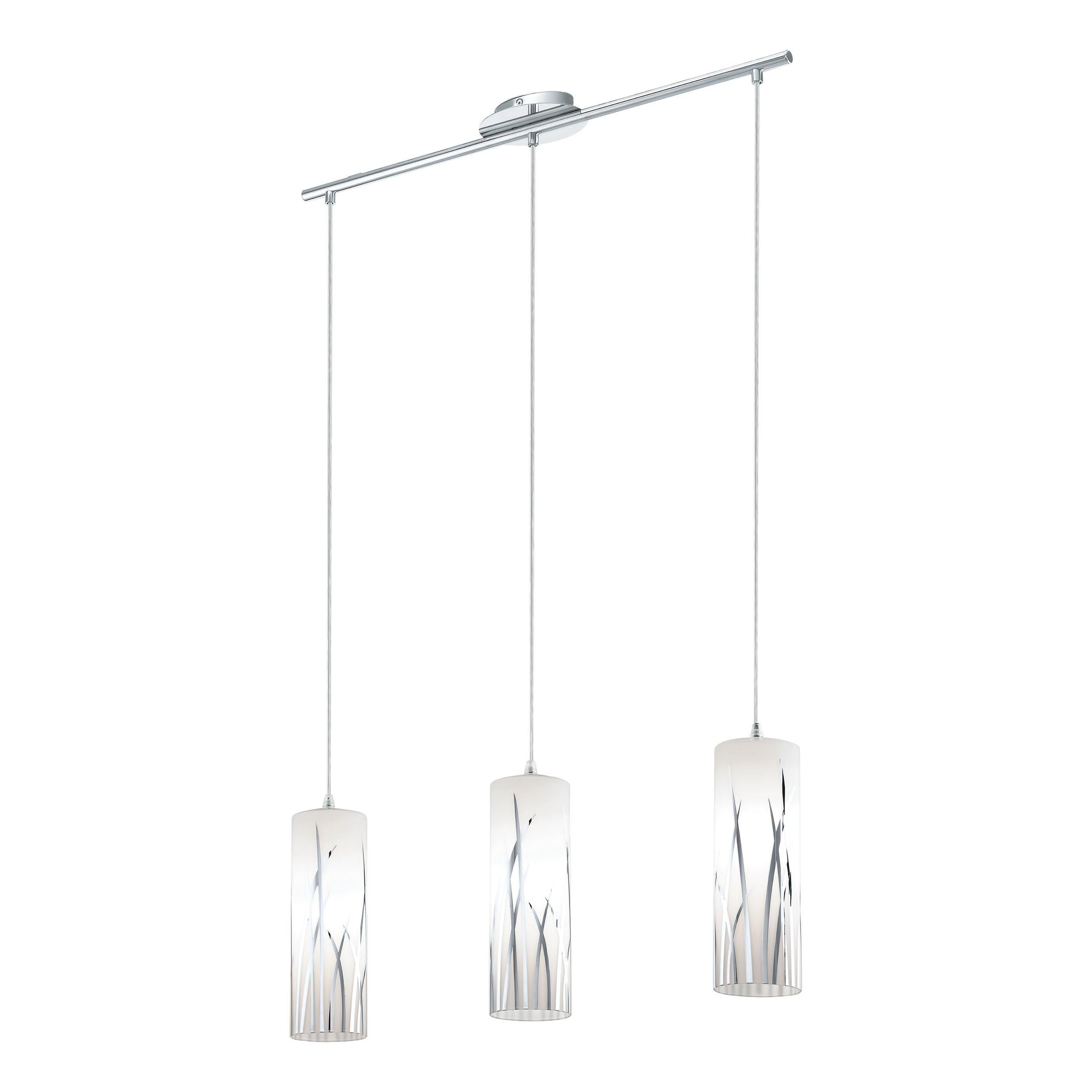 Suspension verre blanc RIVATO E27 3X60W