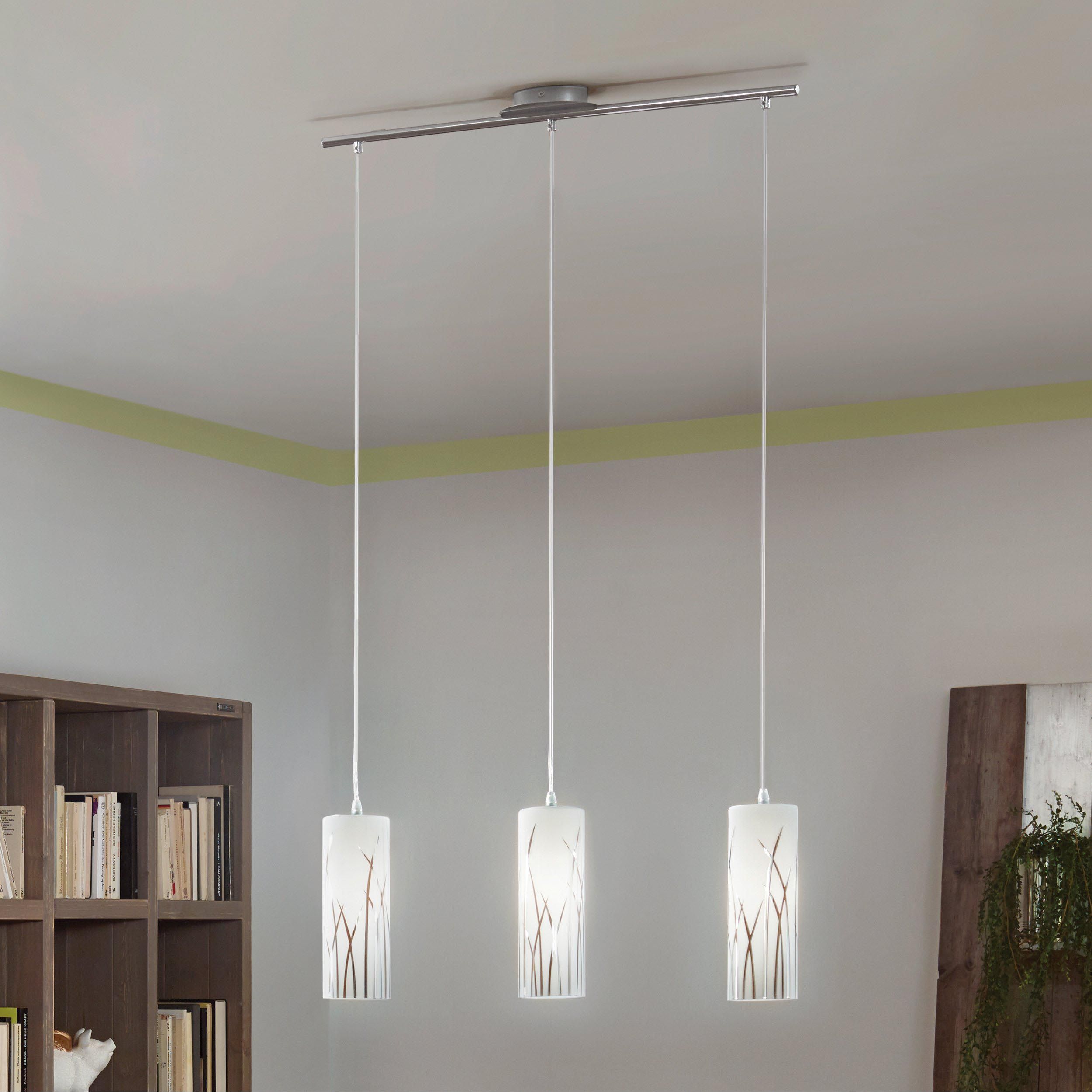 Suspension verre blanc RIVATO E27 3X60W