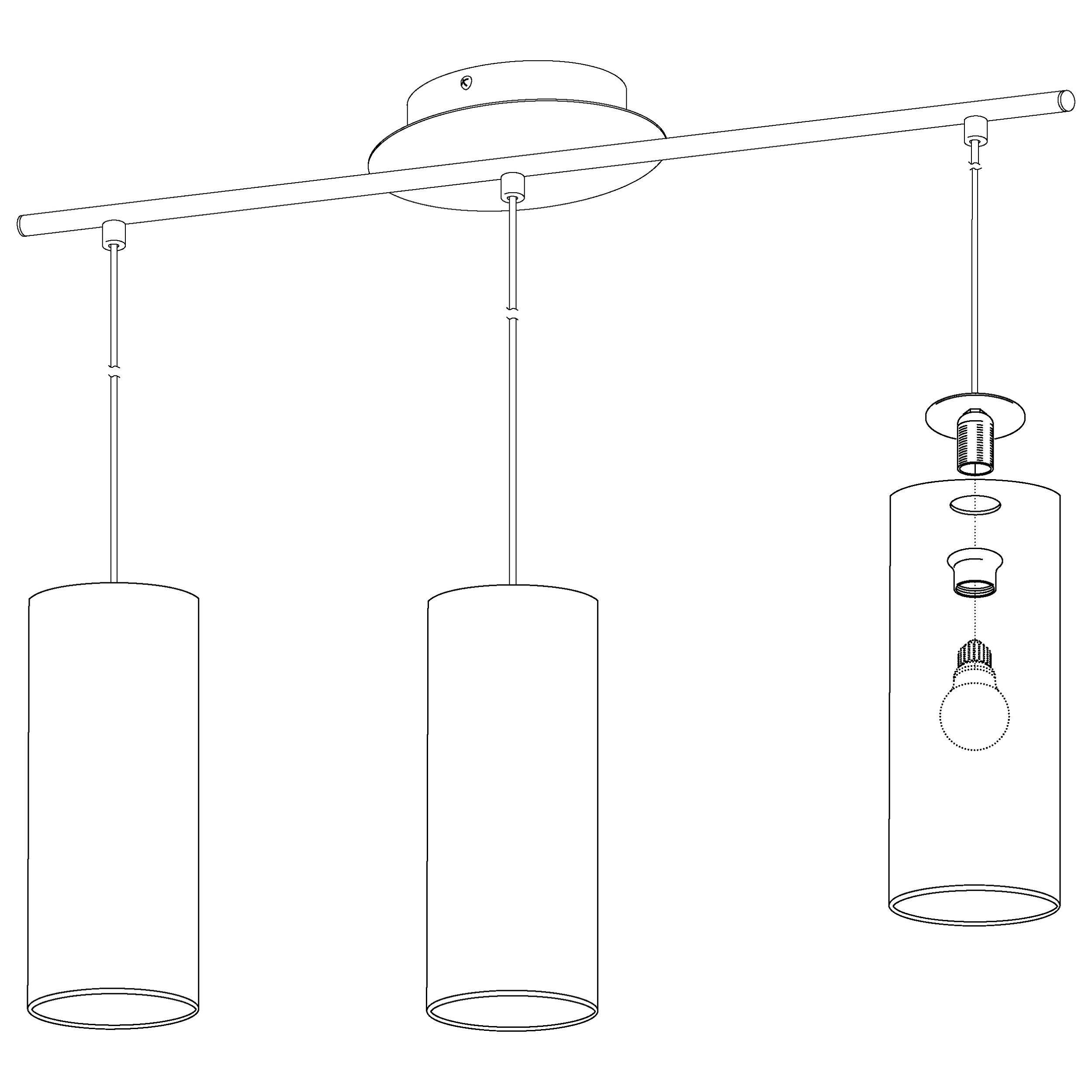 Suspension verre blanc RIVATO E27 3X60W