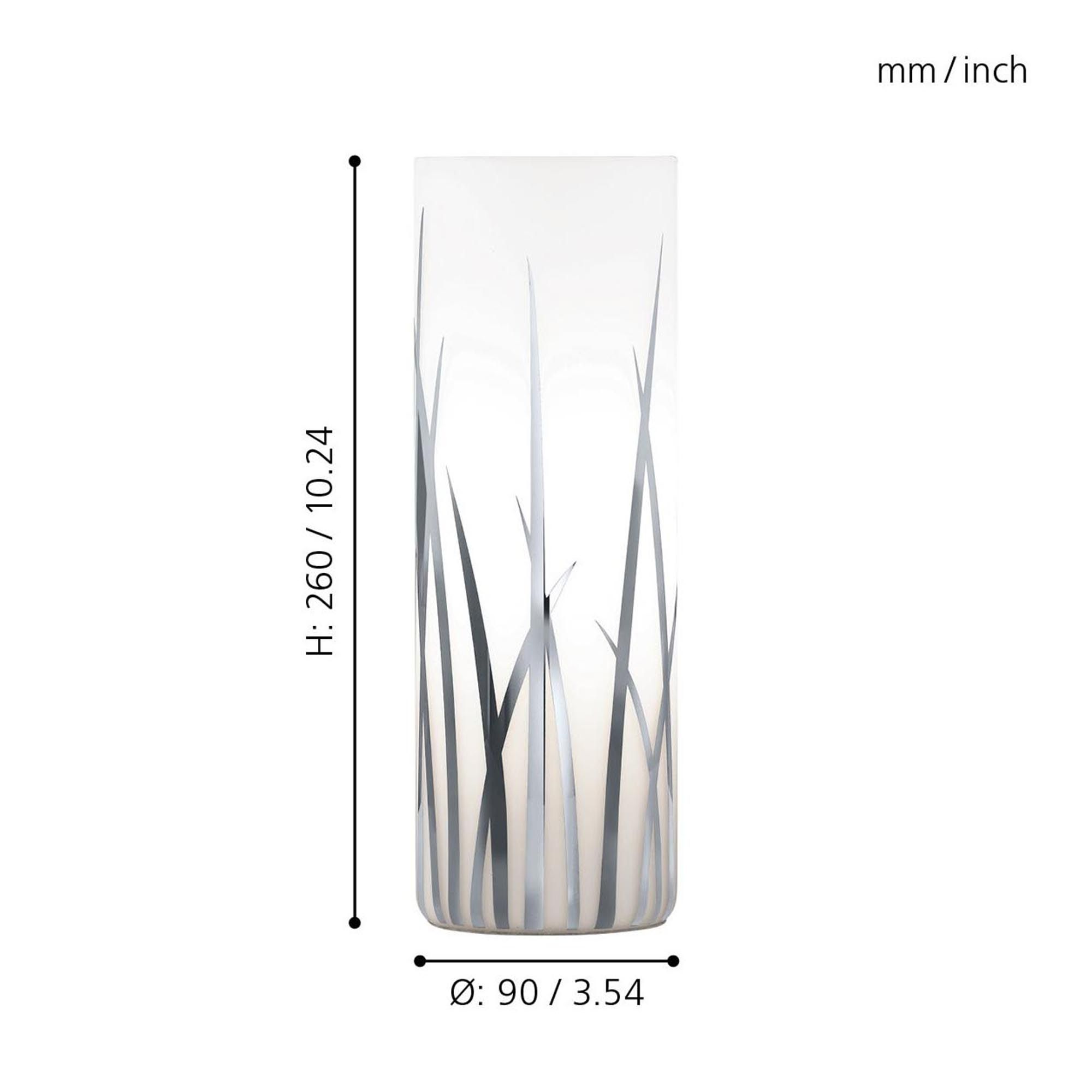 Lampe de table verre blanc RIVATO E27 1X60W