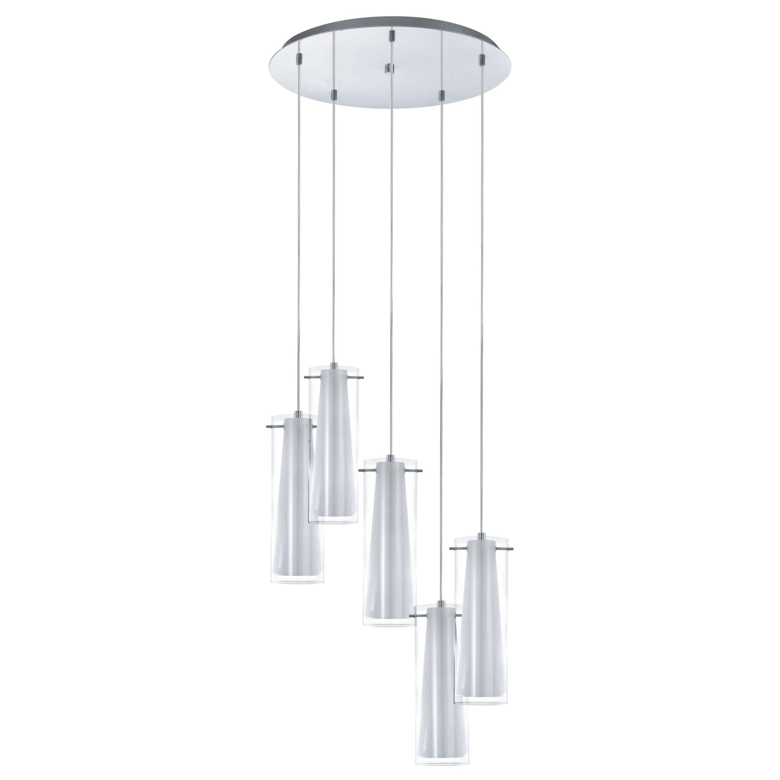 Suspension verre blanc PINTO E27 5X40W