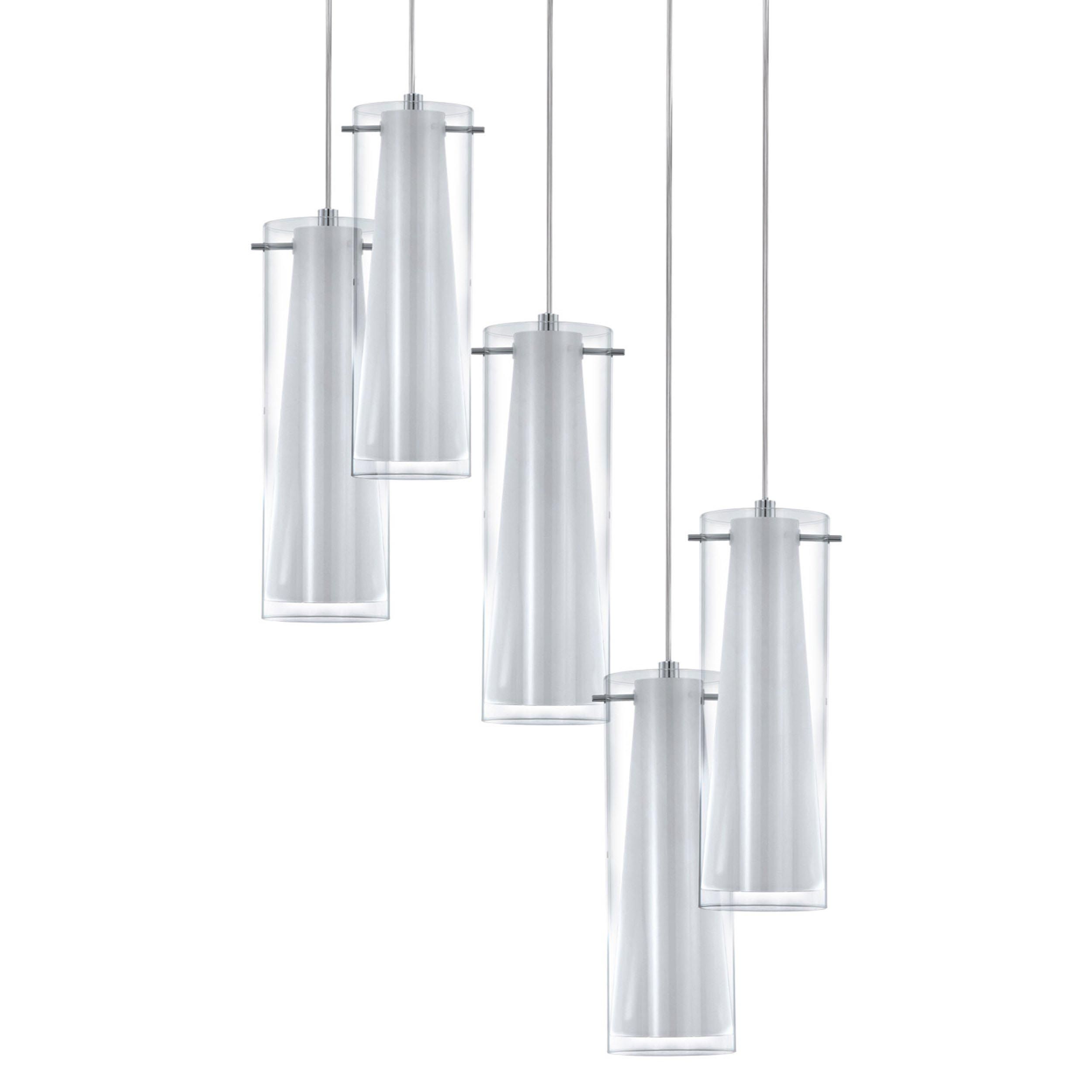 Suspension verre blanc PINTO E27 5X40W