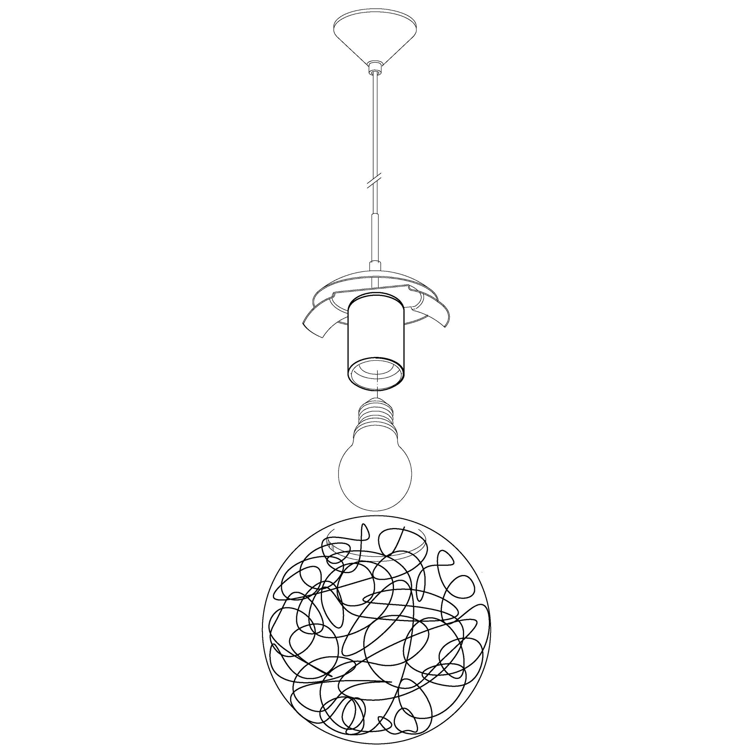 Suspension verre trspt LUBERIO E27 1X60W