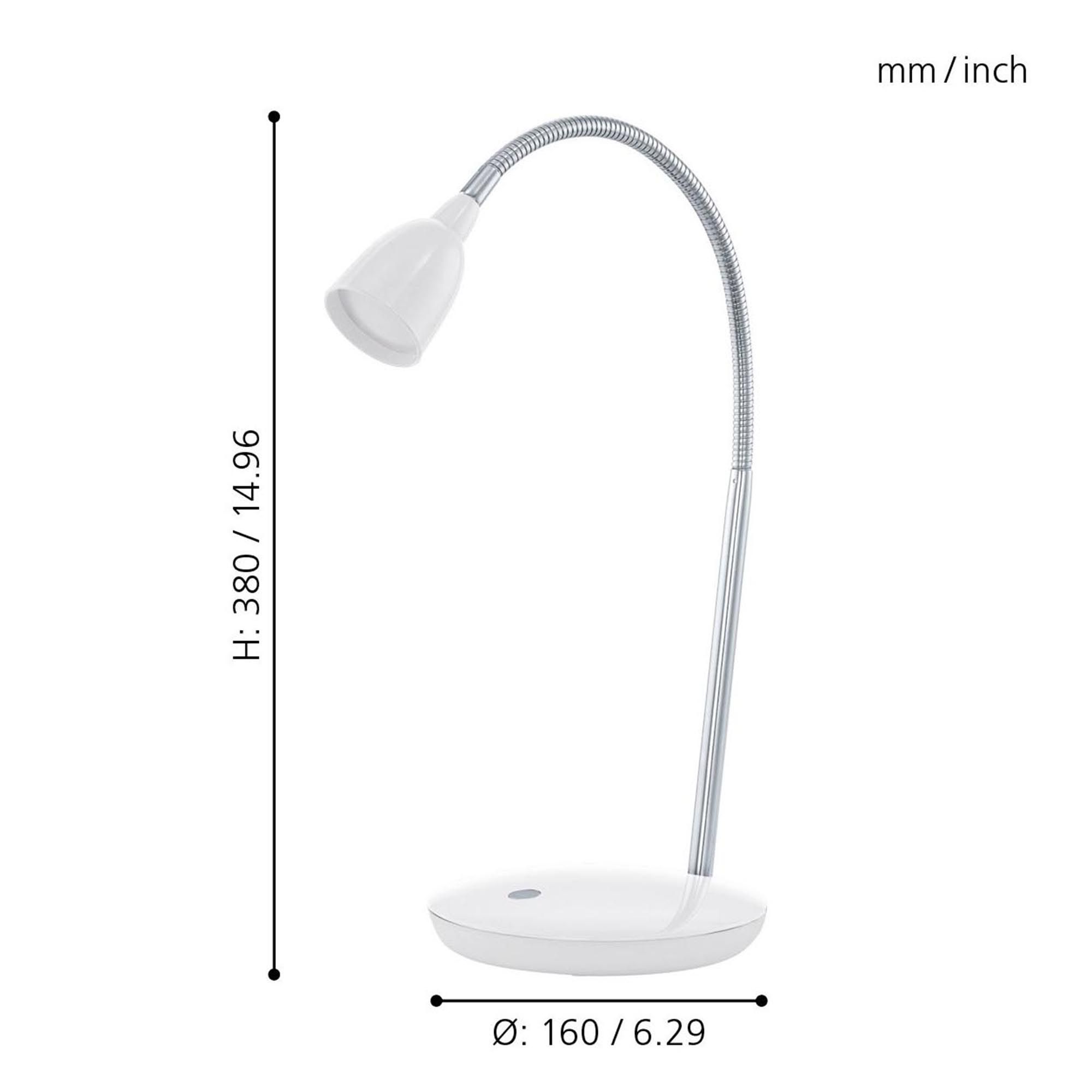 Lampe de bureau plastique blanc DURENGO LED INT 1X2,5W