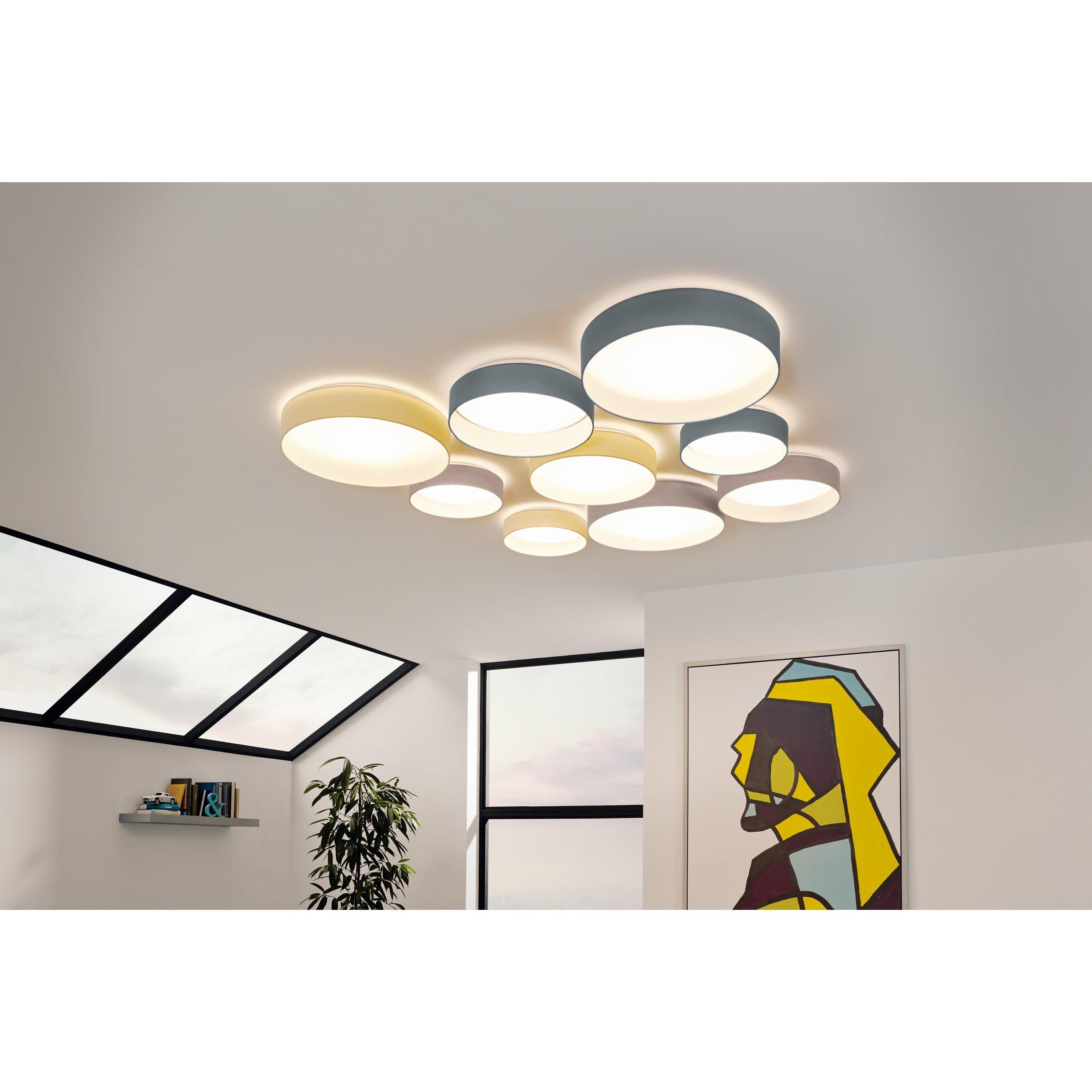 Plafonnier tissu gris PALOMARO LED INT 4X5,4W