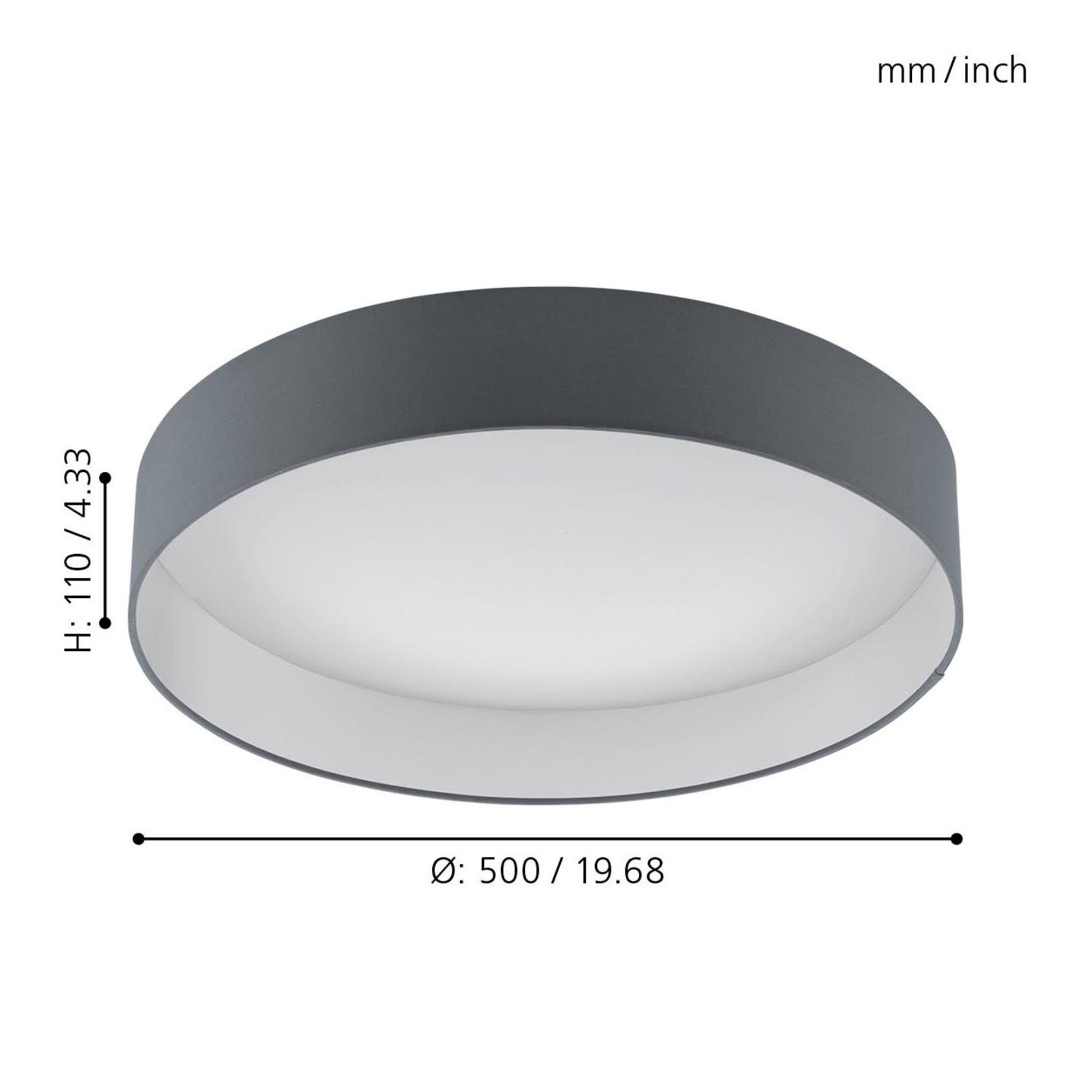 Plafonnier tissu gris PALOMARO LED INT 4X5,4W