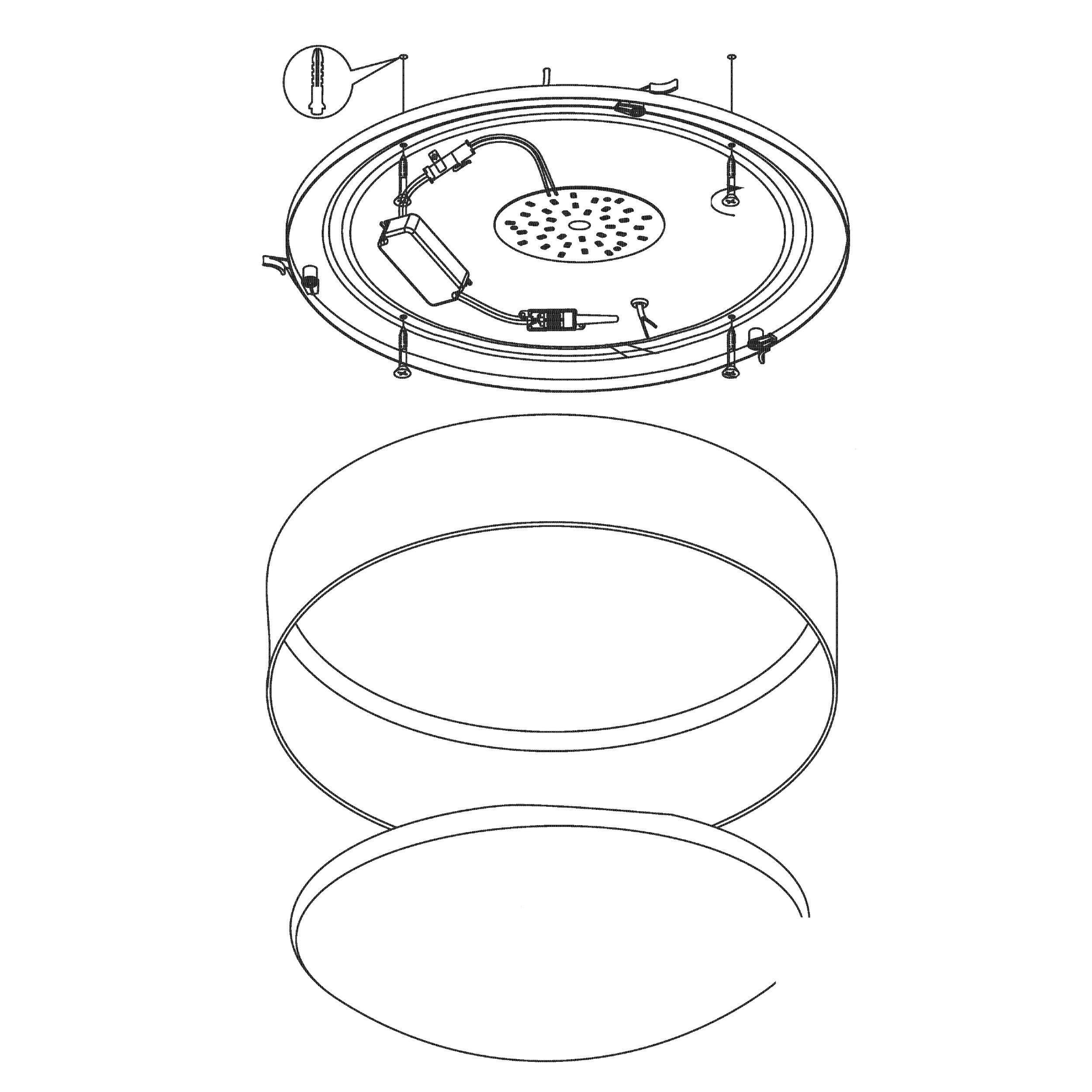 Plafonnier tissu gris PALOMARO LED INT 4X5,4W