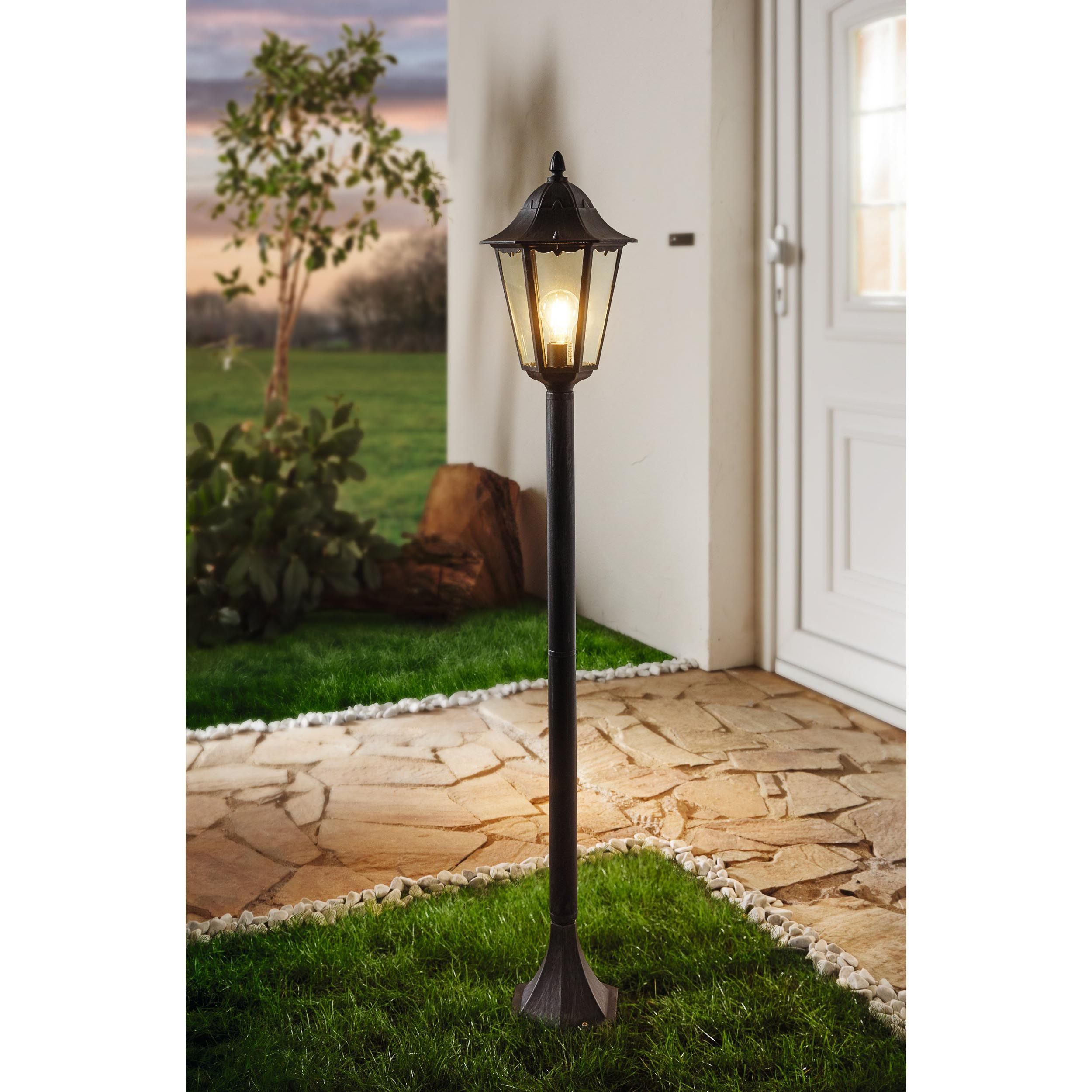 Lampadaire extérieur métal noir NAVEDO H120CM E27 1X60W