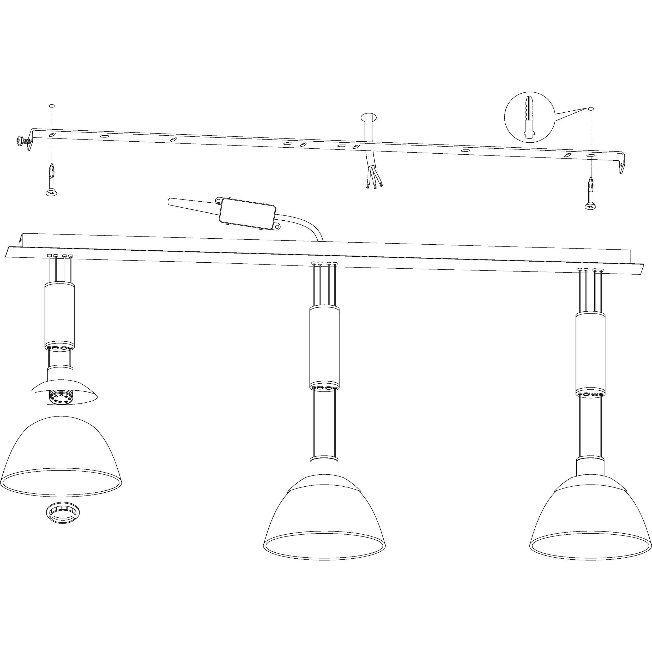 Suspension verre blanc MONTEFIO LED INT 3X6,5W