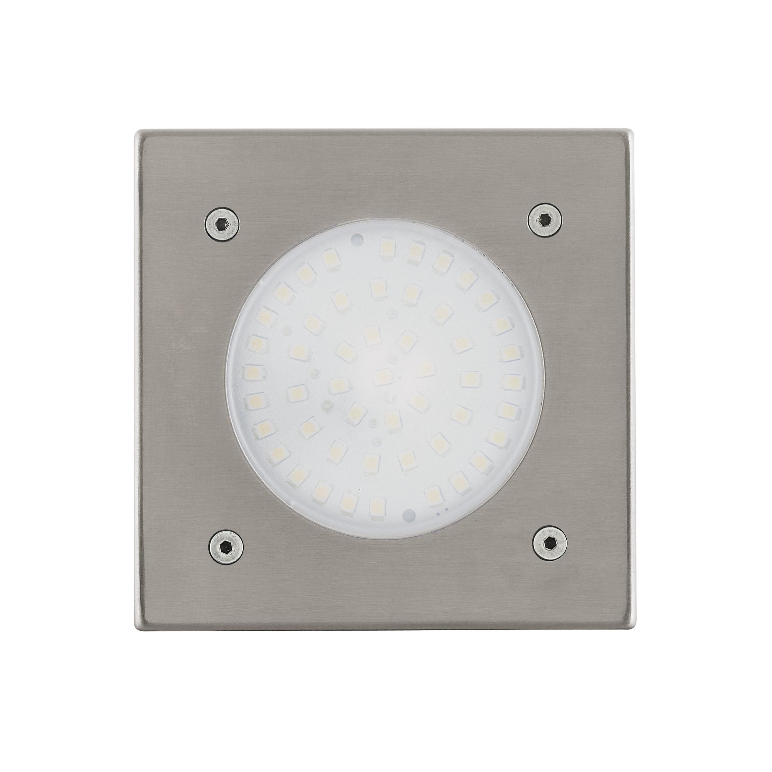 Spot à encastrer extérieur métal nickel LAMEDO carré LED INT 1X2,5W