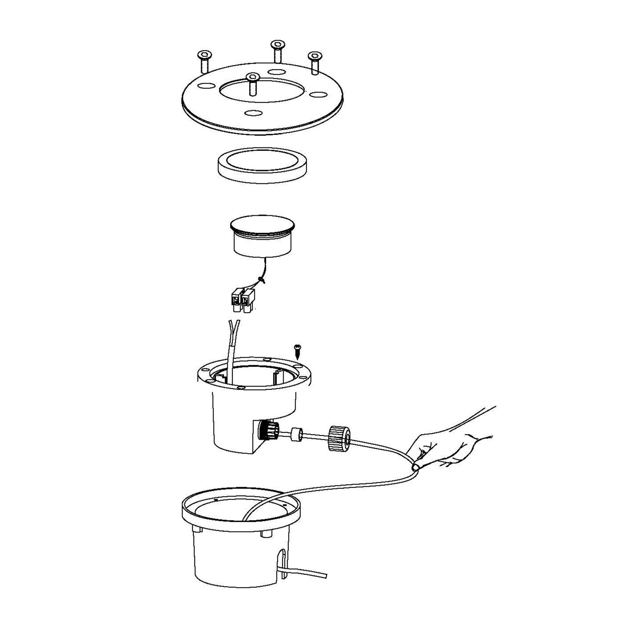 Spot à encastrer extérieur métal nickel LAMEDO D10 LED INT 1X2,5W