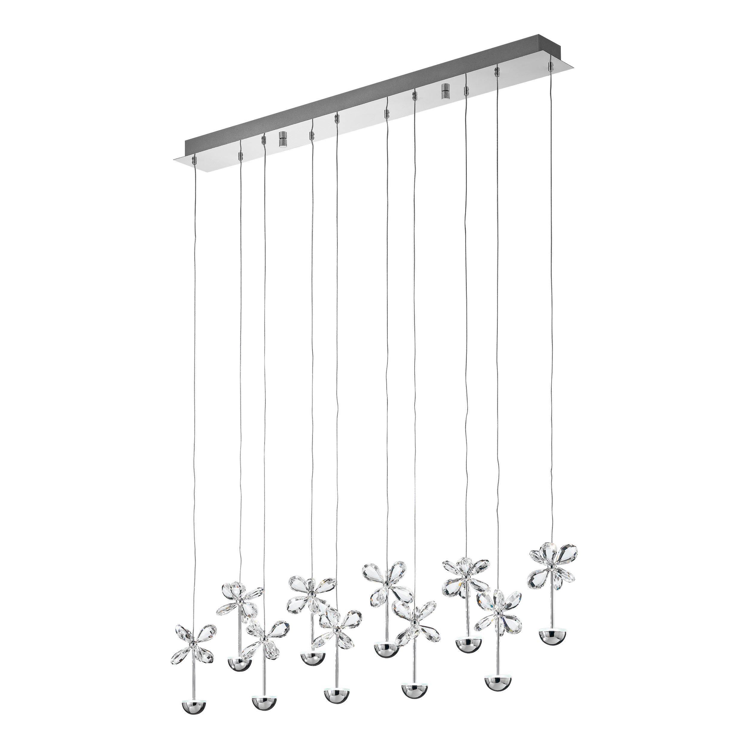 Suspension métal argenté PIANOPOLI LED INT 10X2,5W