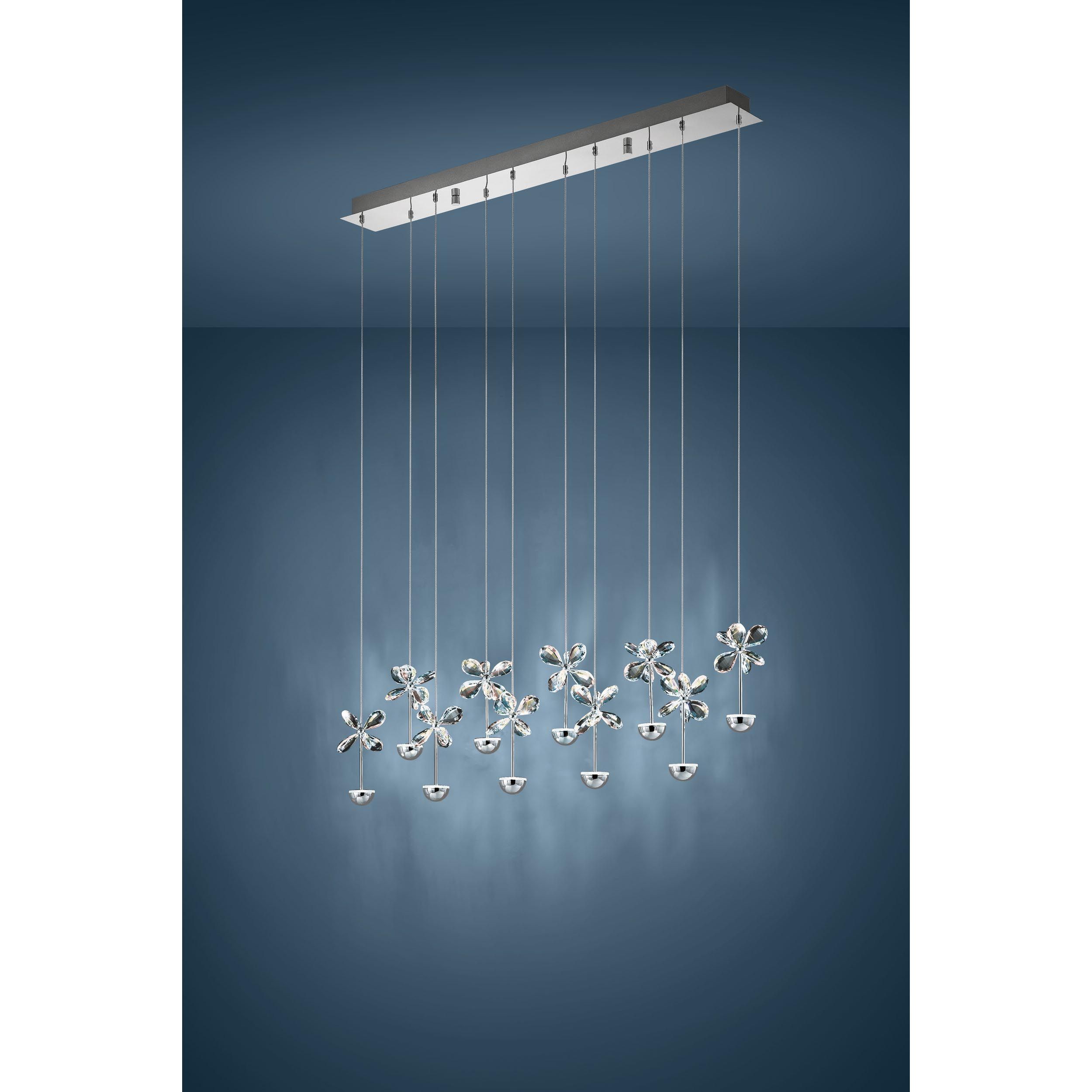 Suspension métal argenté PIANOPOLI LED INT 10X2,5W