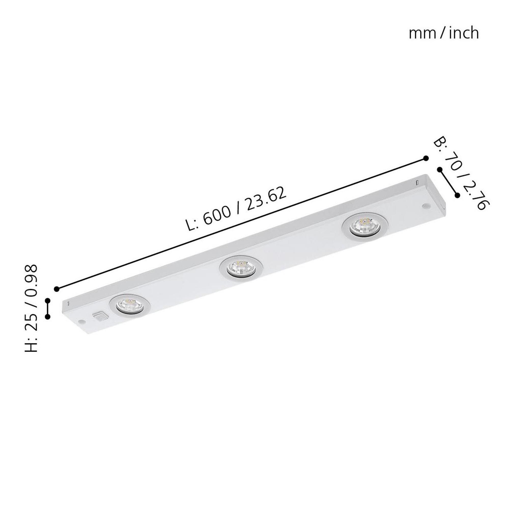 Plafonnier métal blanc KOB LED LED INT 3X2,3W