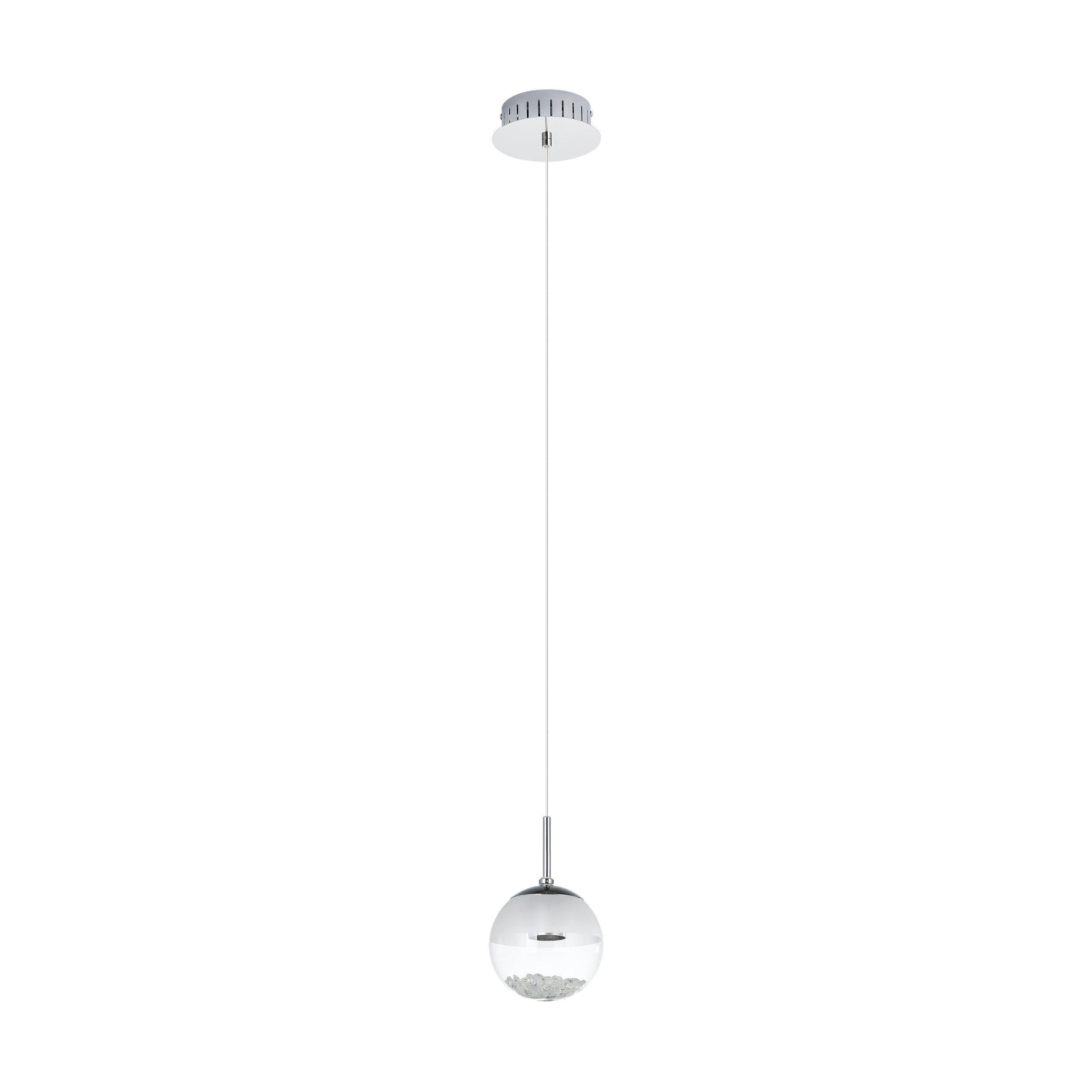 Suspension verre argenté MONTEFIO 1 LED INT 1X5W