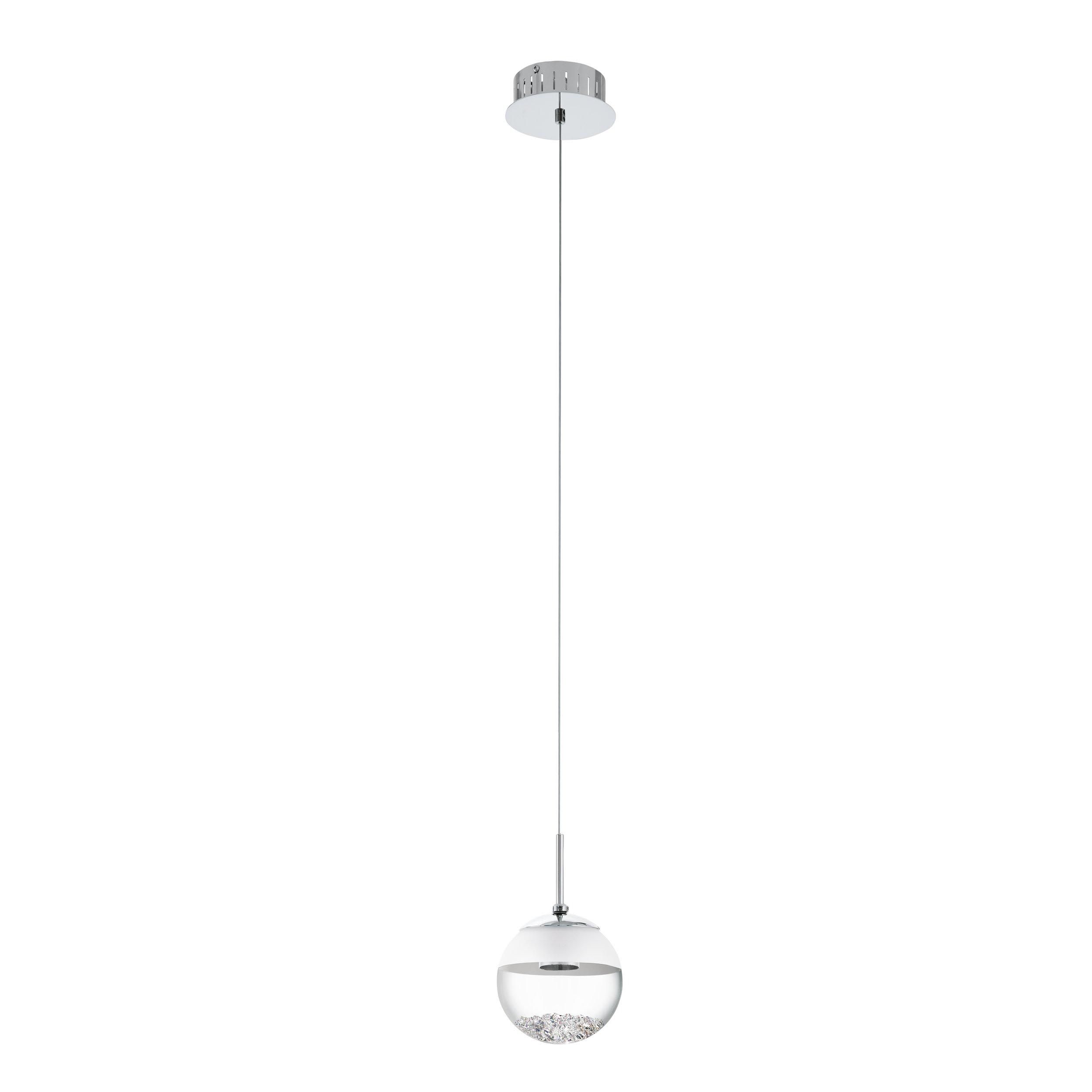 Suspension verre argenté MONTEFIO 1 LED INT 1X5W