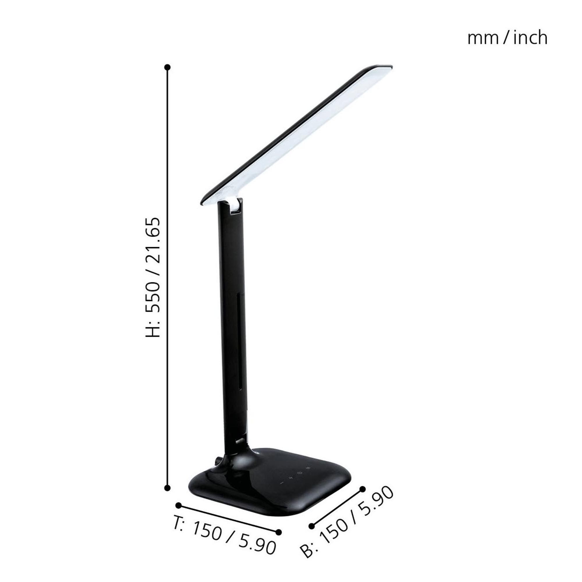 Lampe de bureau plastique noir CAUPO LED INT 1X2,1W