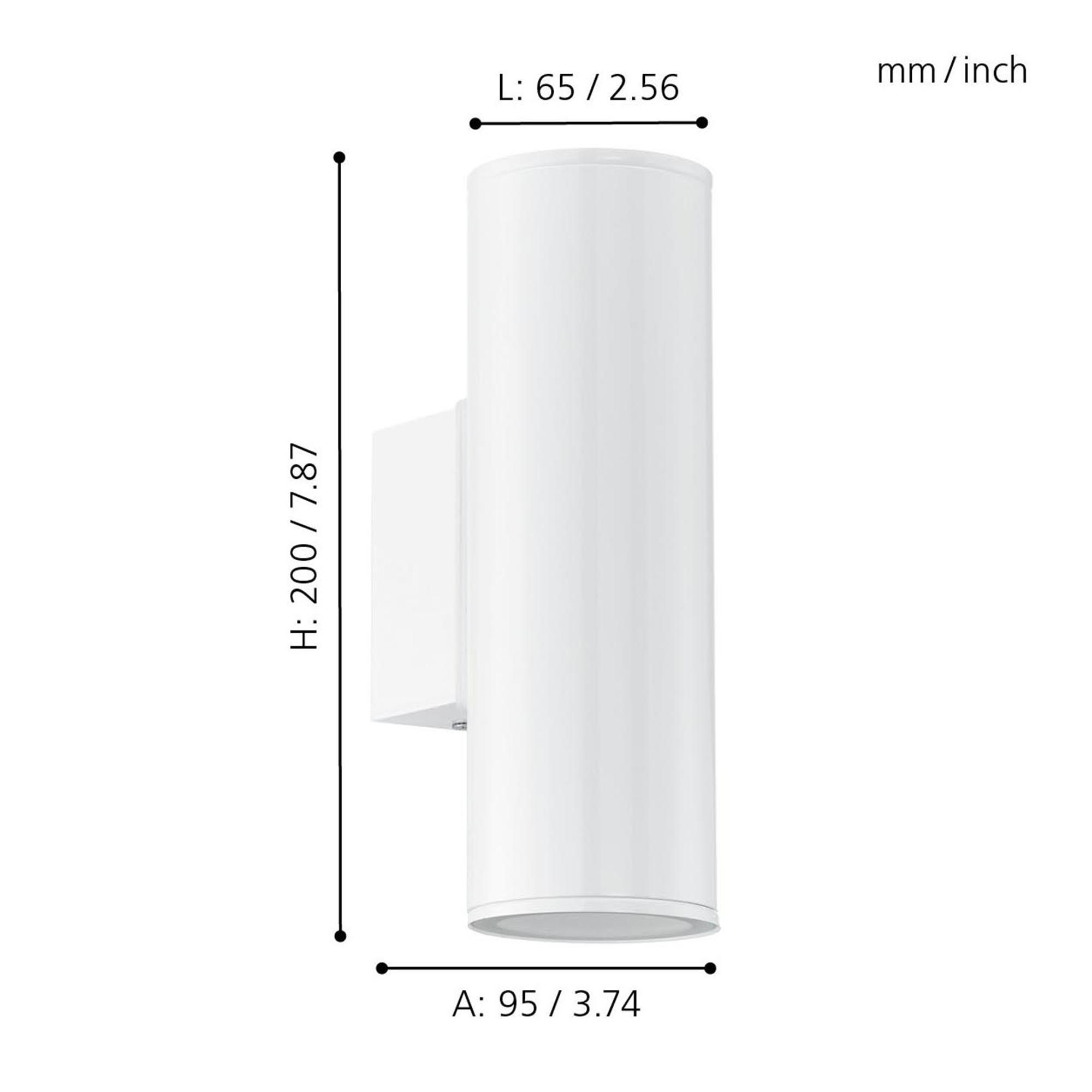 Applique extérieure métal blanc RIGA GU10 2X2,8W