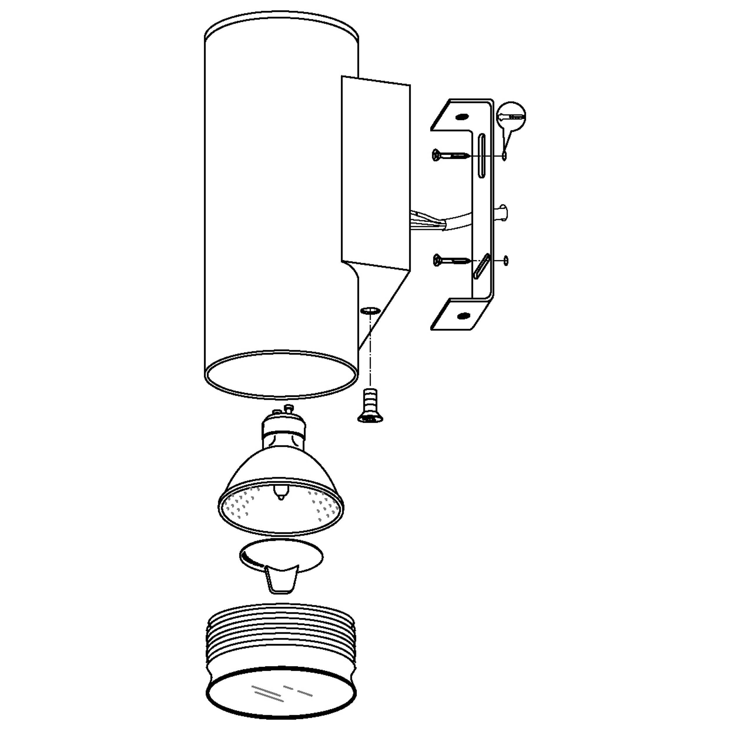 Applique extérieure métal blanc RIGA GU10 2X2,8W