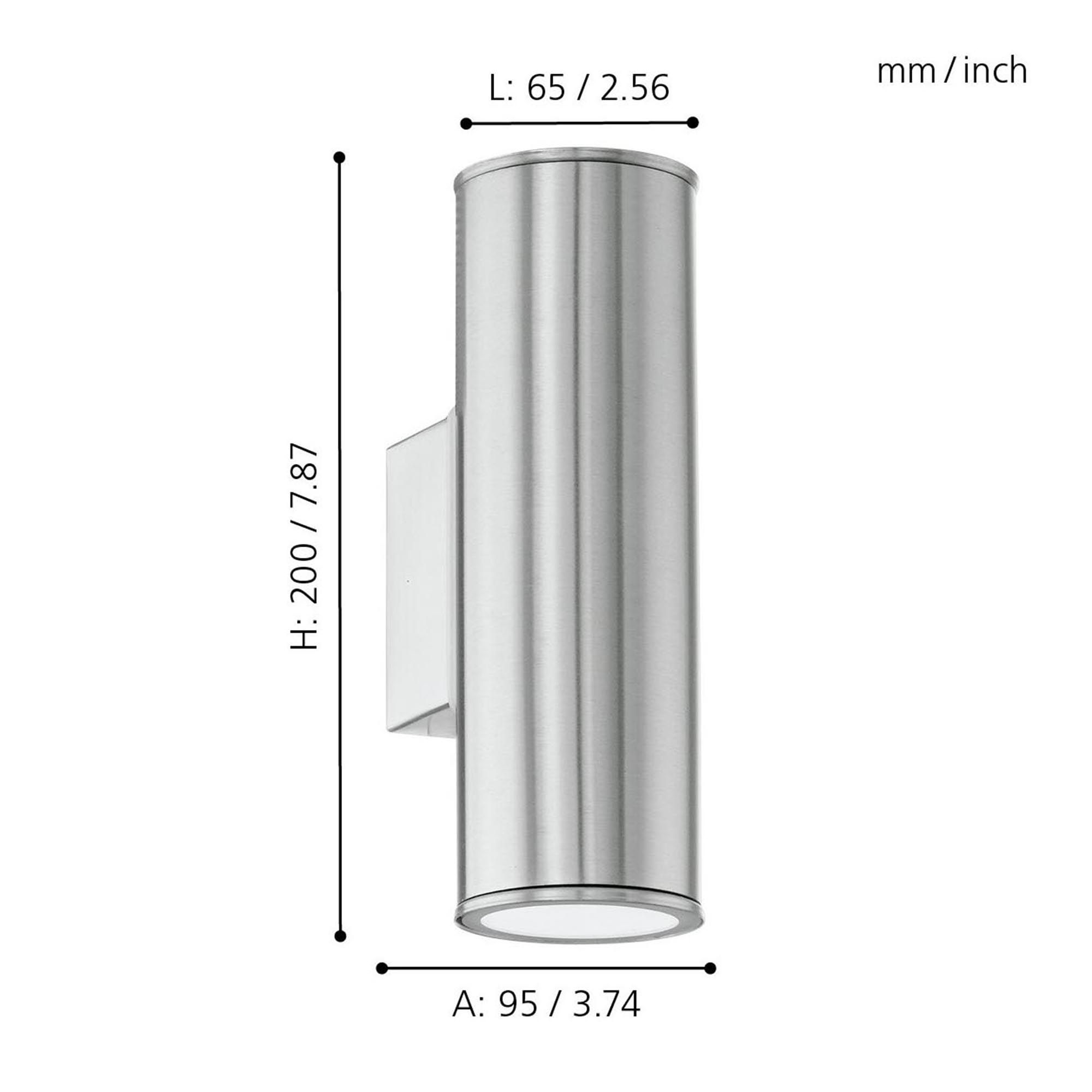 Applique extérieure métal nickel RIGA GU10 2X2,8W