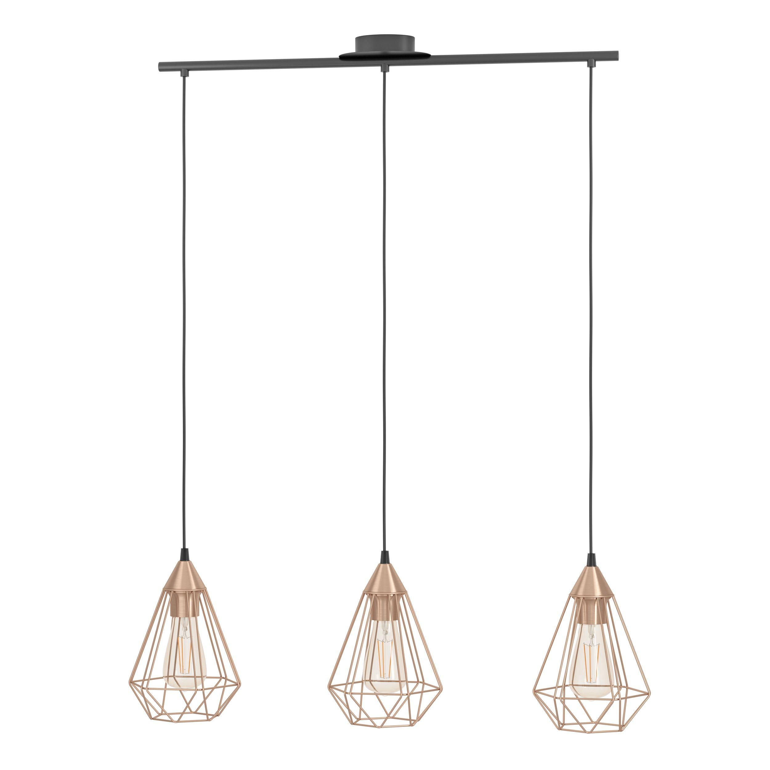 Suspension métal cuivre TARBES E27 3X60W