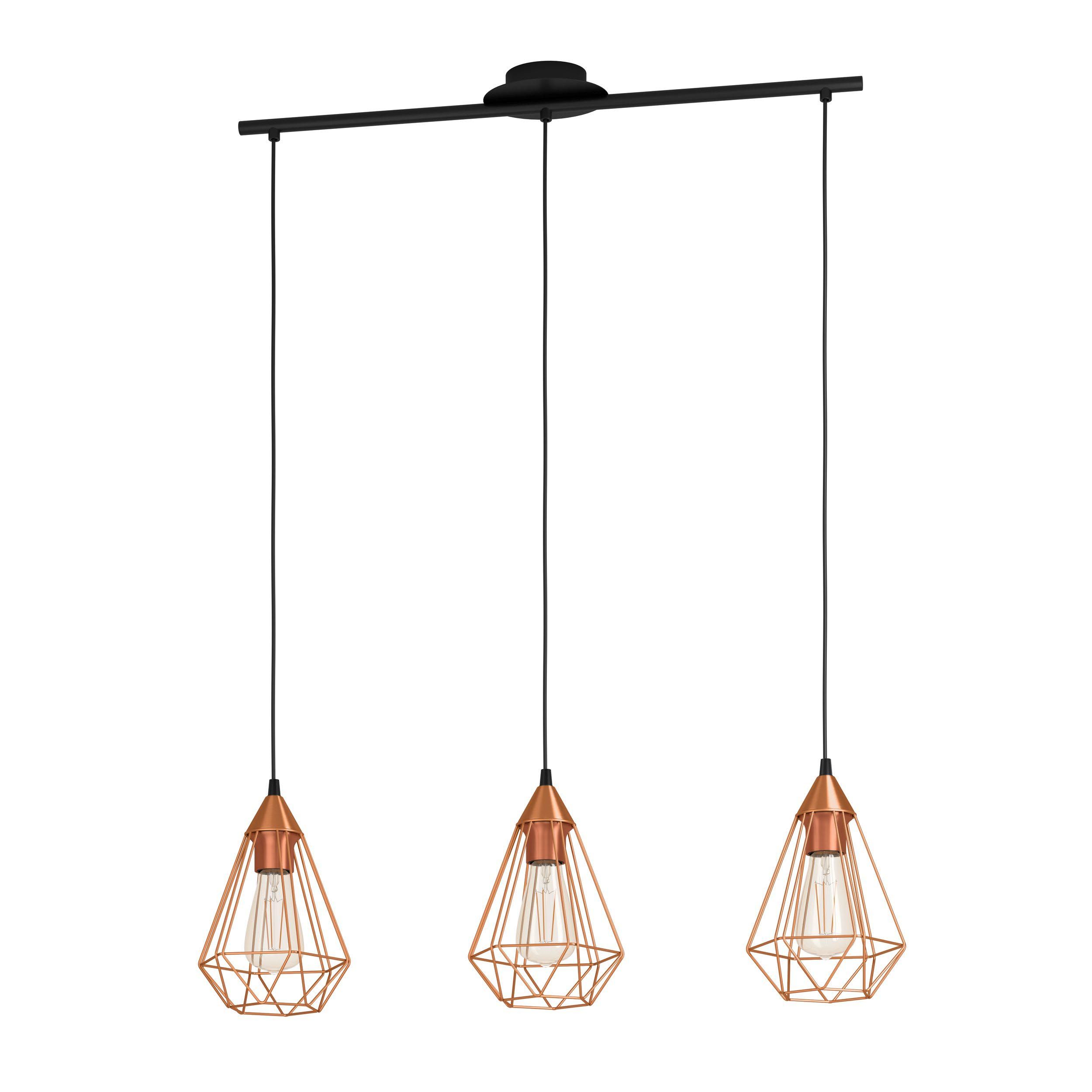 Suspension métal cuivre TARBES E27 3X60W