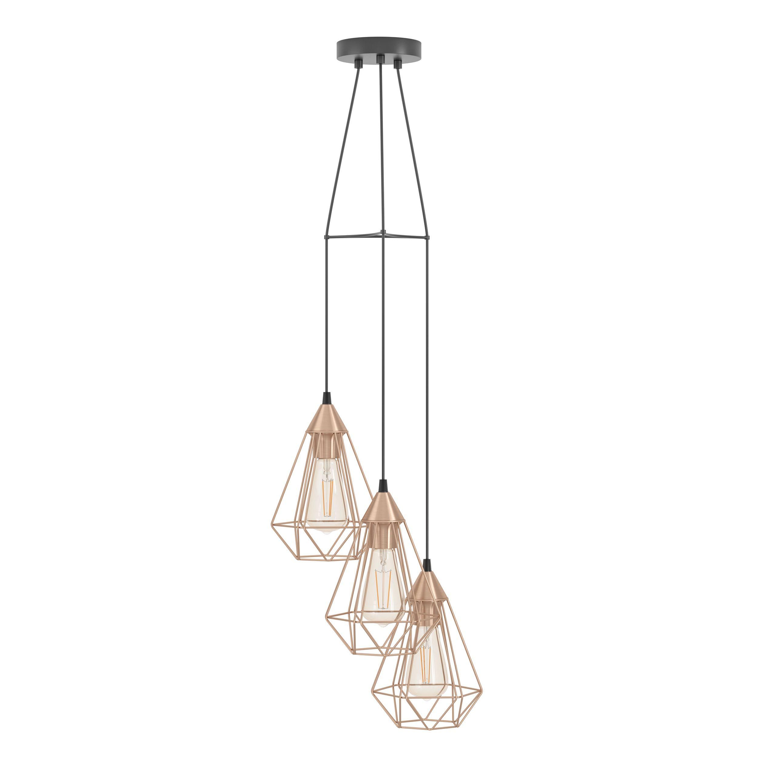 Suspension métal cuivre TARBES cascade E27 3X60W