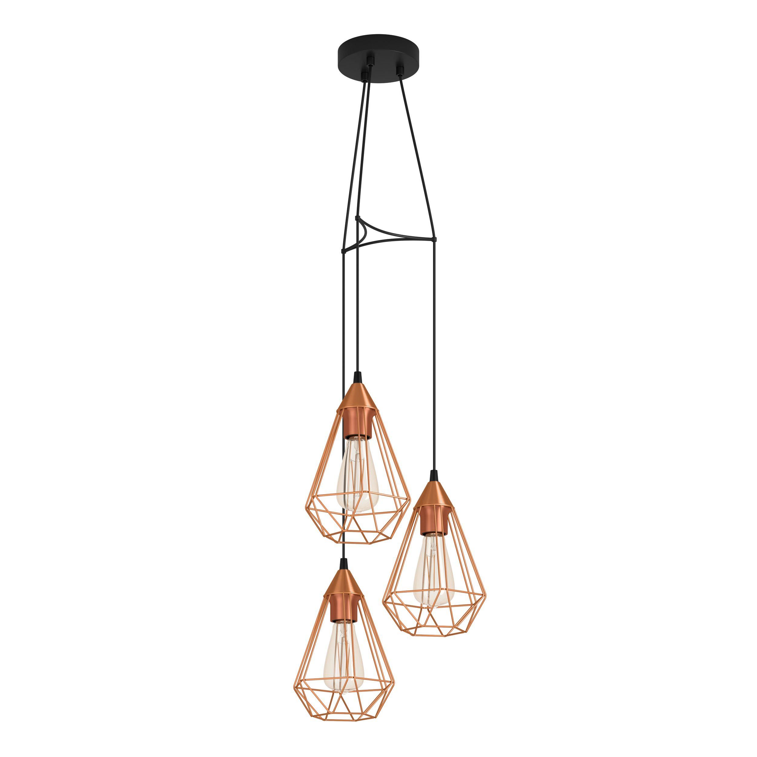 Suspension métal cuivre TARBES cascade E27 3X60W