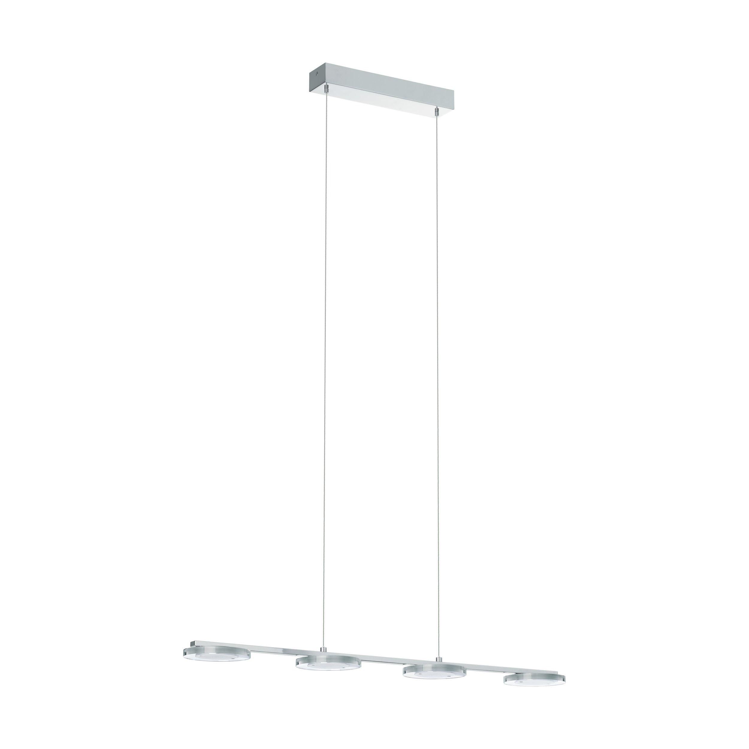 Suspension métal argenté CARTAMA L77,5CM LED INT 4X4,6W