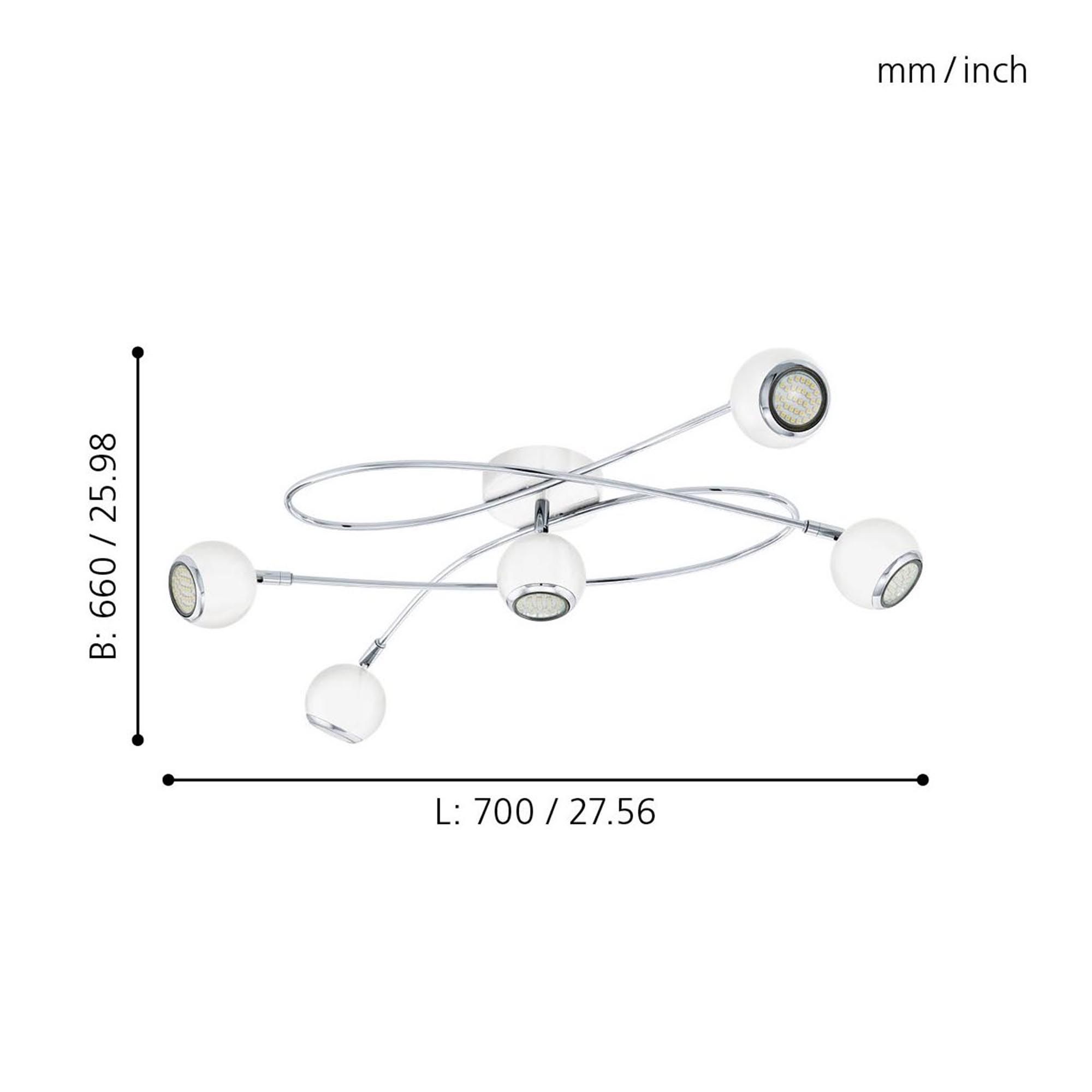 Plafonnier métal blanc LOCANDA GU10 5X2,8W